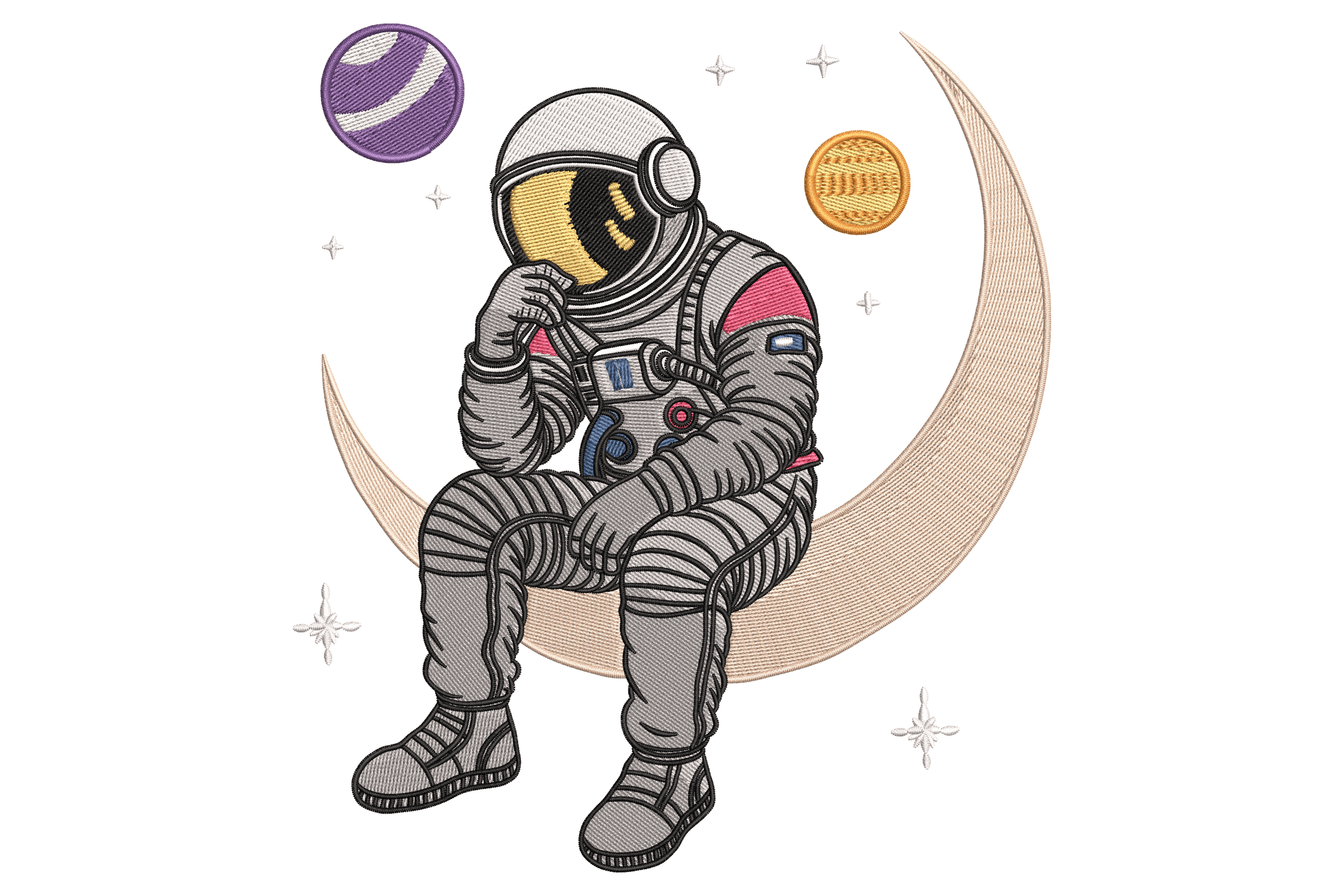Moon Astronaut Dreamer – Cosmic Embroidery Design