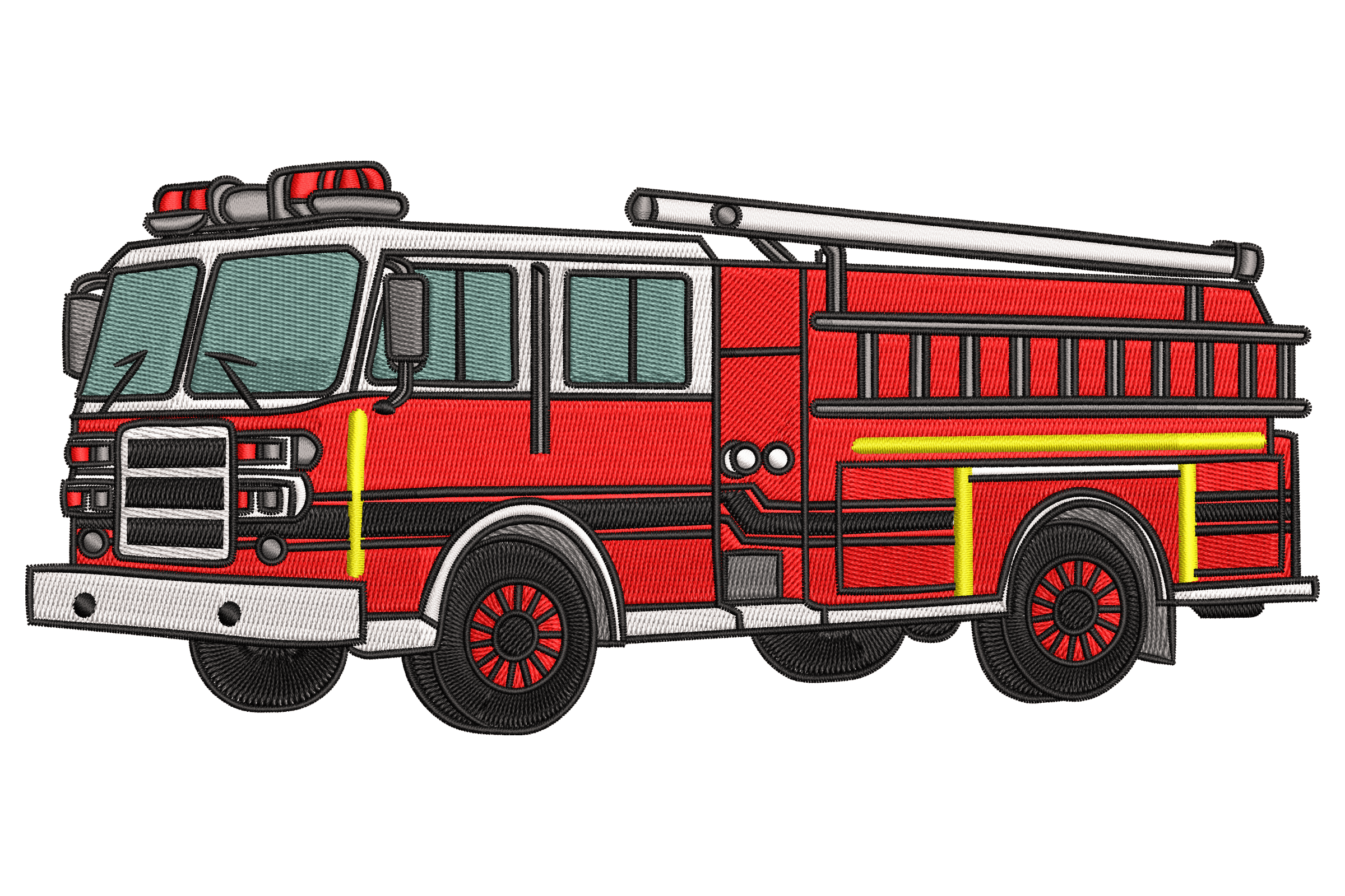 Classic Fire Truck – Kids Vehicle Embroidery Design