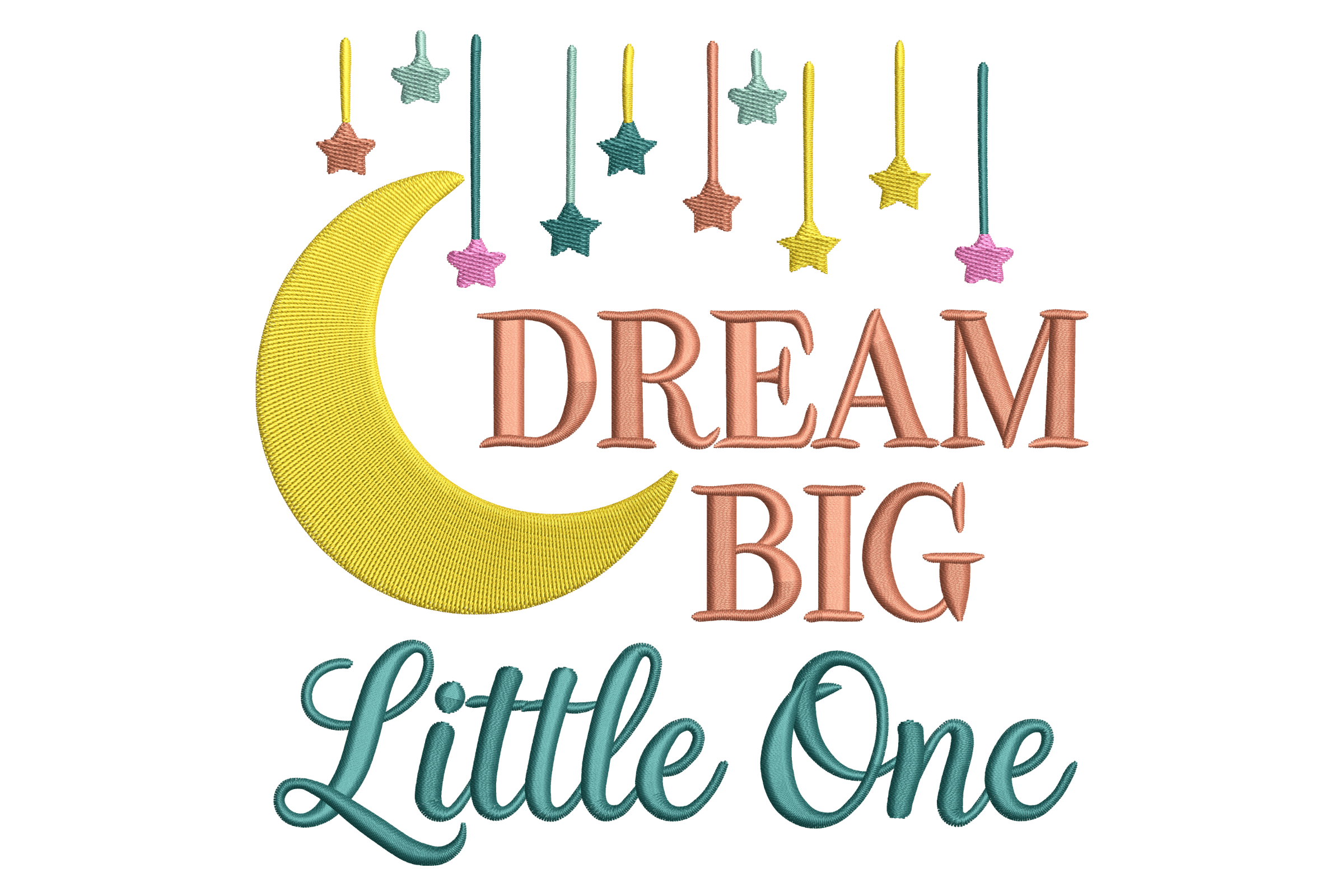 Dream Big Little One – Moon & Stars Nursery Embroidery