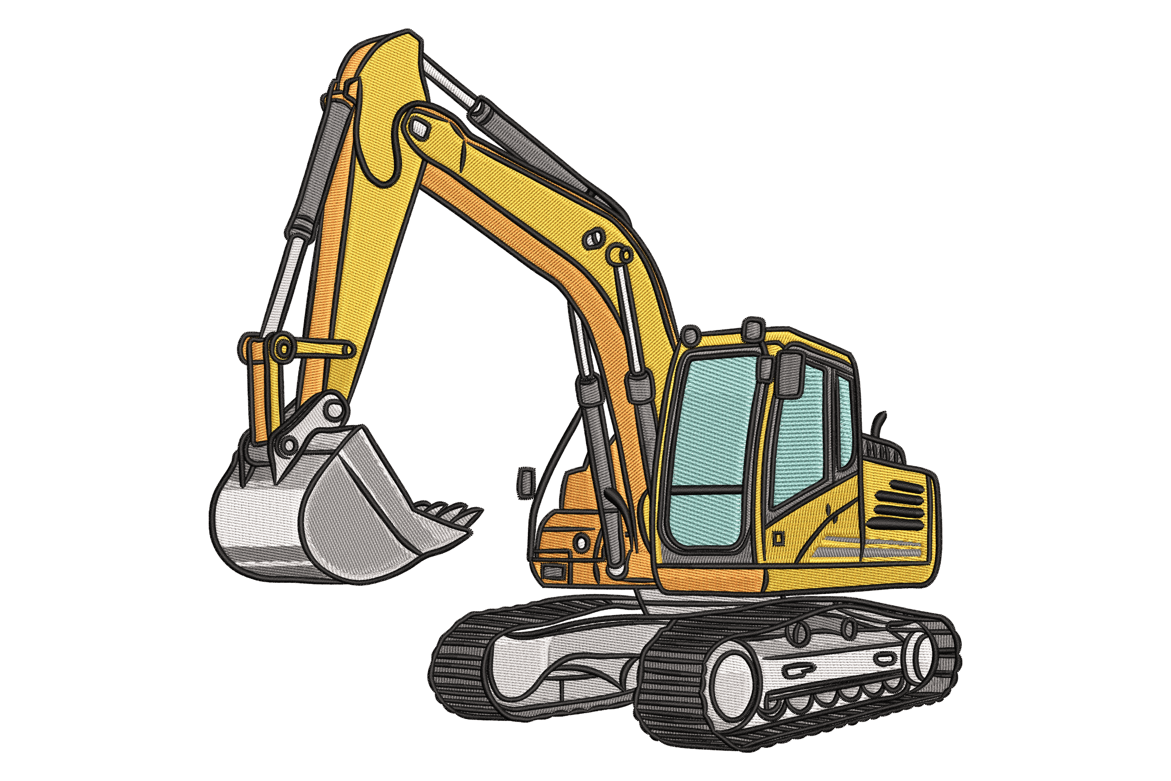Excavator Construction Vehicle – Kids Machine Embroidery Design