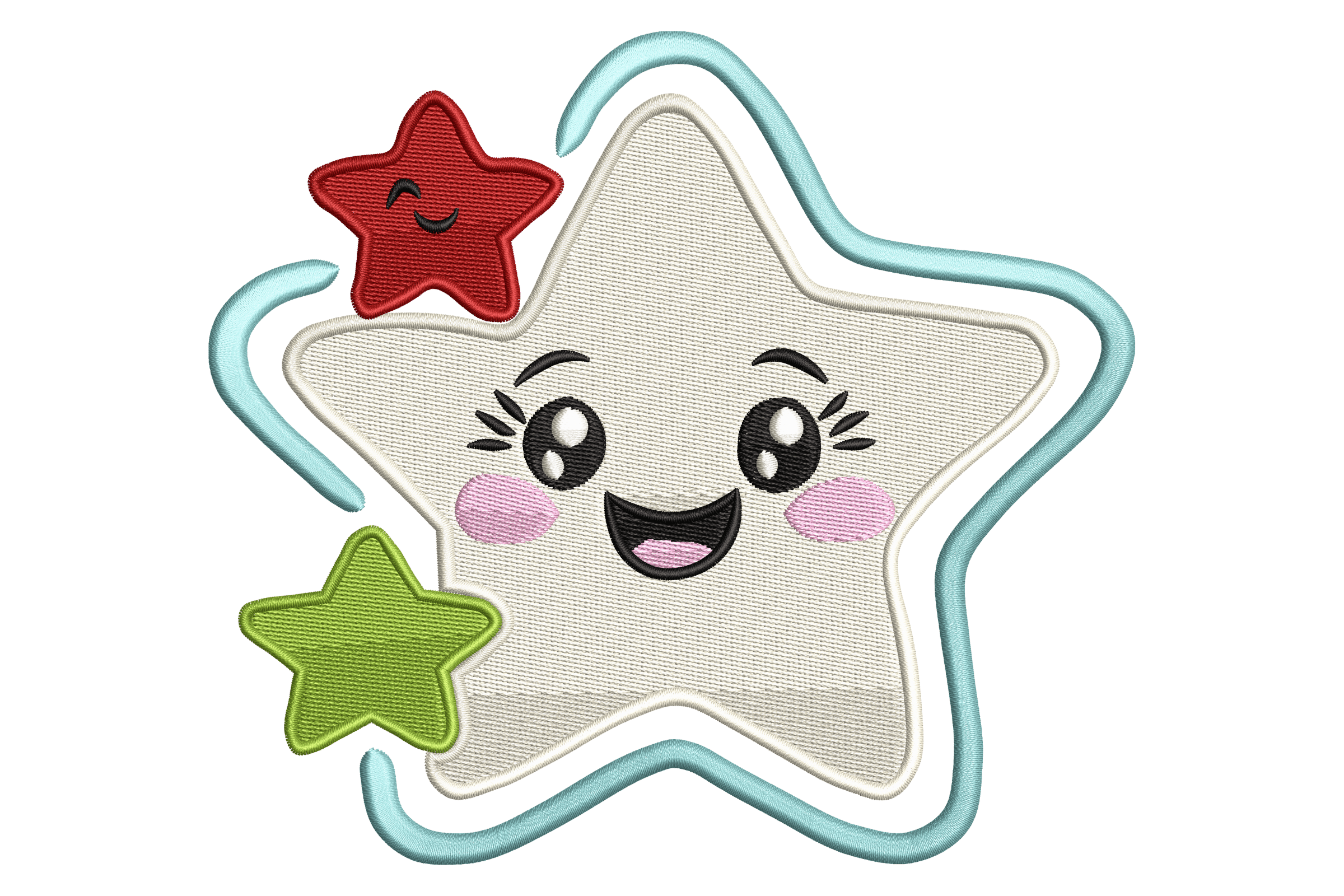Smiling Star with Twinkles – Kids Nursery Embroidery Design