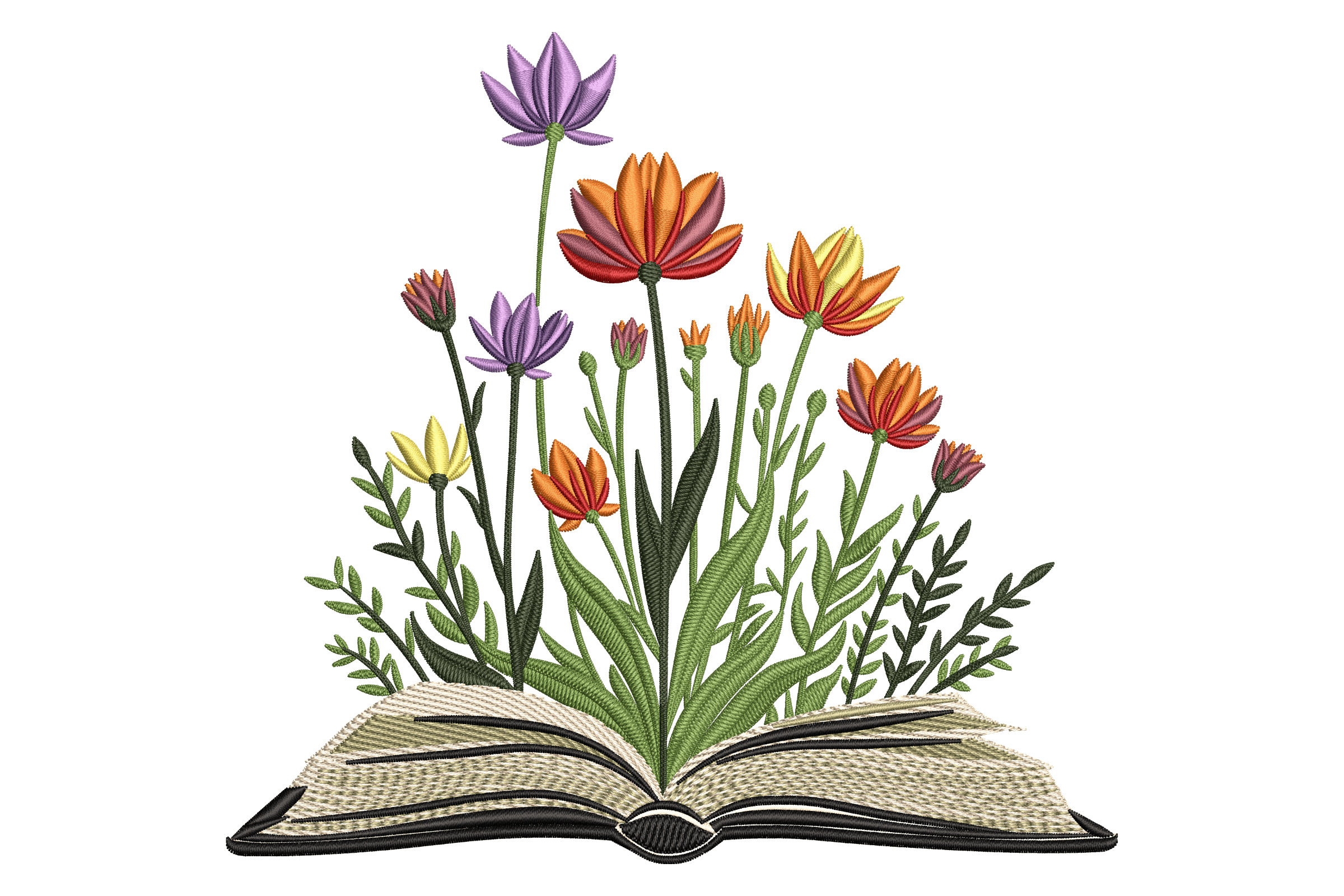Book of Blooms – Floral Literary Embroidery Design