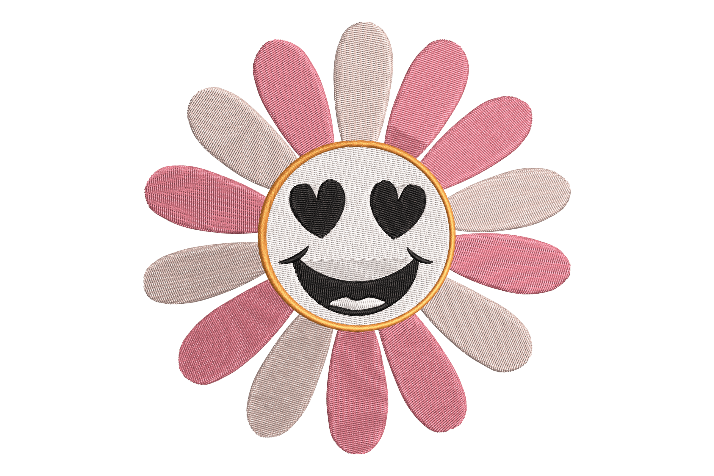 Smiley Daisy Flower – Cute Kids Embroidery