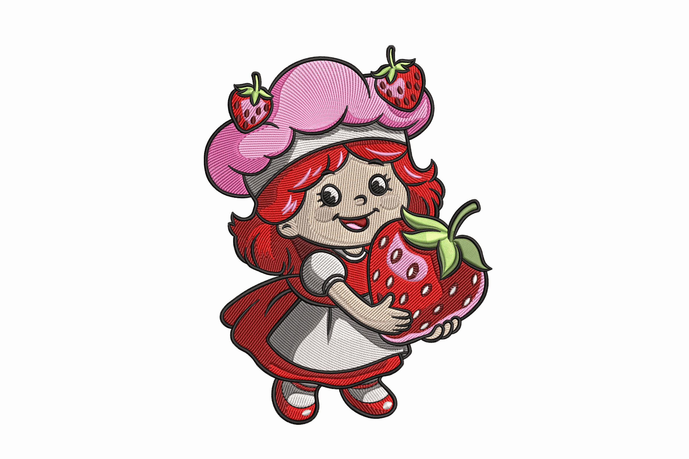 Strawberry Girl – Cute Vintage Character Embroidery Design