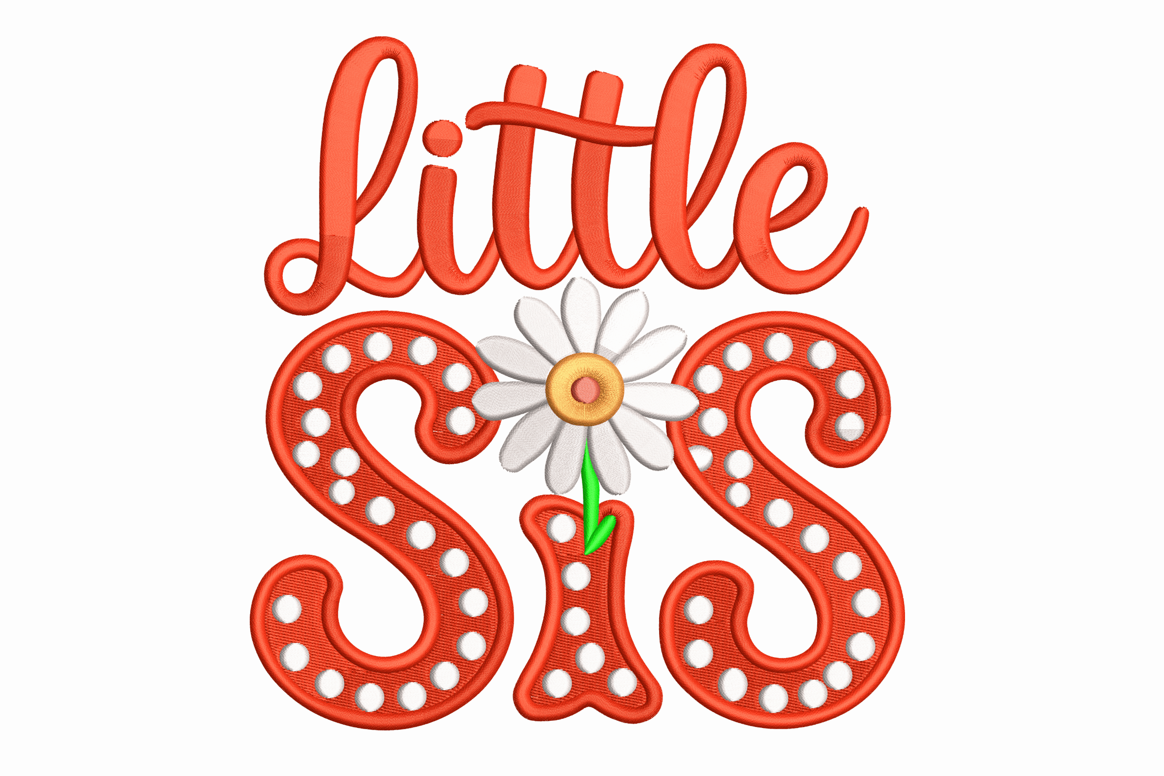 Little Sis Daisy – Cute Sibling Embroidery Design