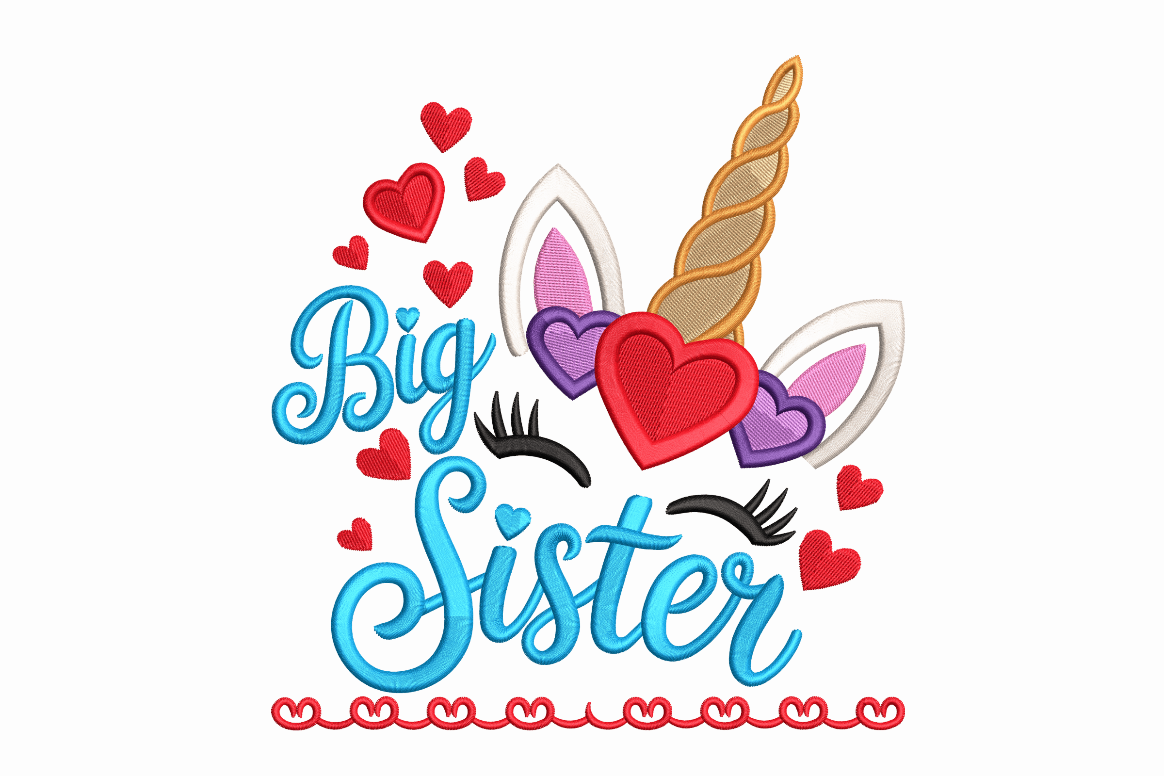 Big Sister Unicorn – Cute Sibling Embroidery Design
