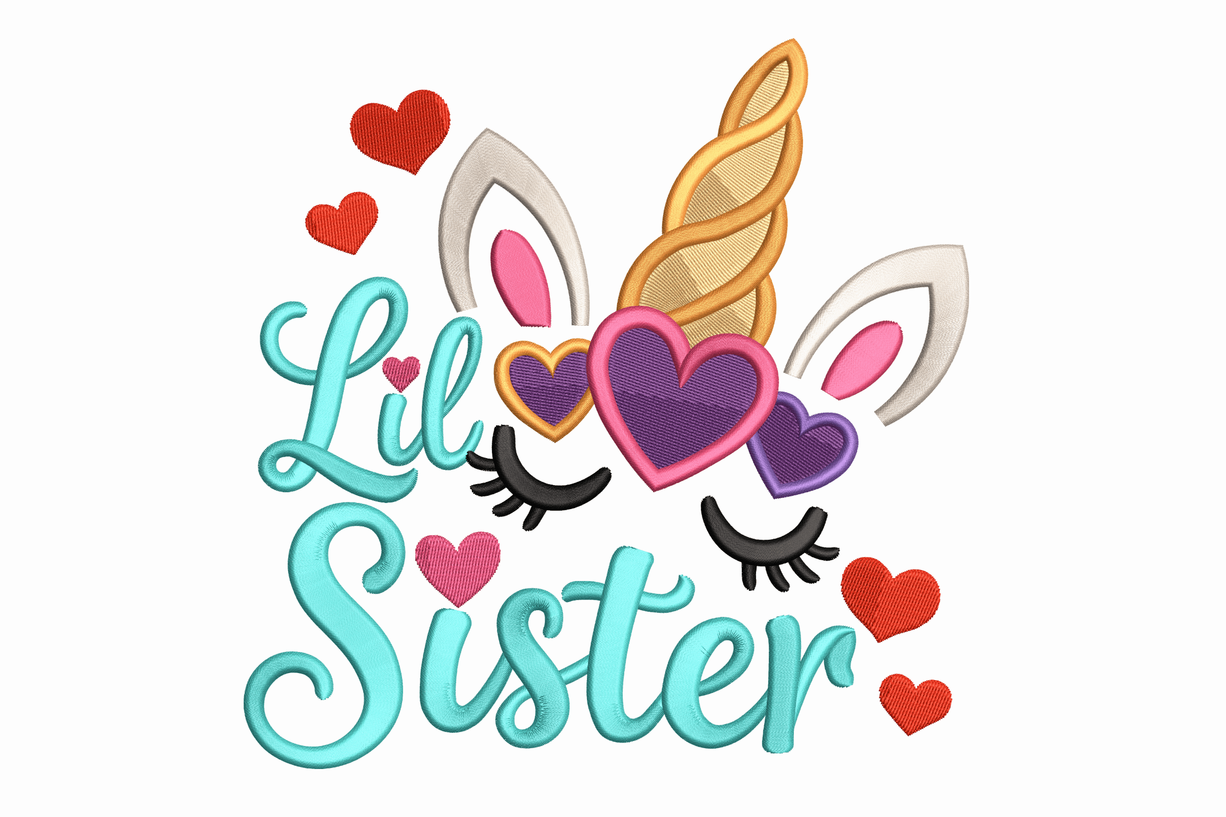 Lil Sister Unicorn – Cute Kids Embroidery Design