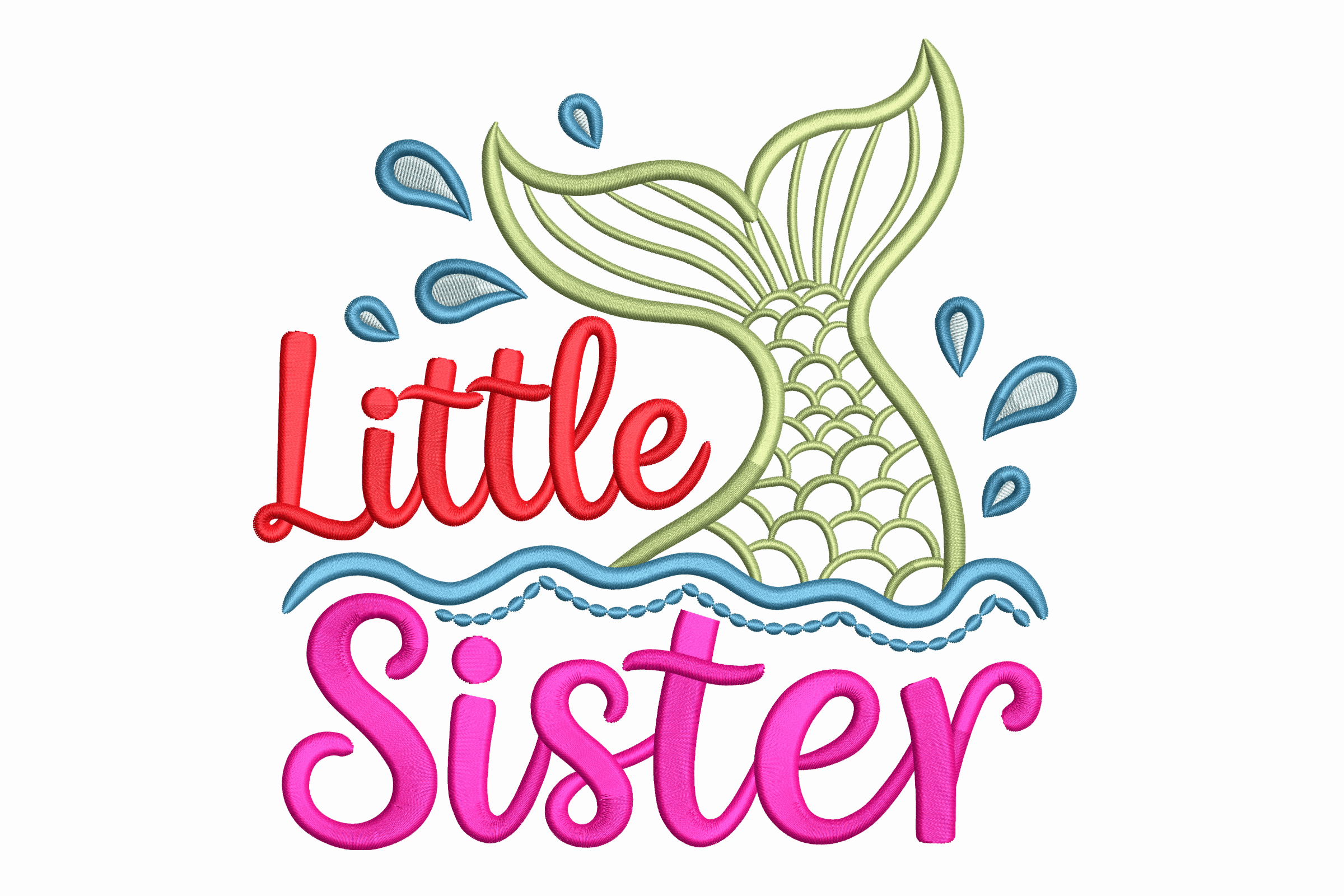 Little Sister Mermaid – Cute Ocean Embroidery File