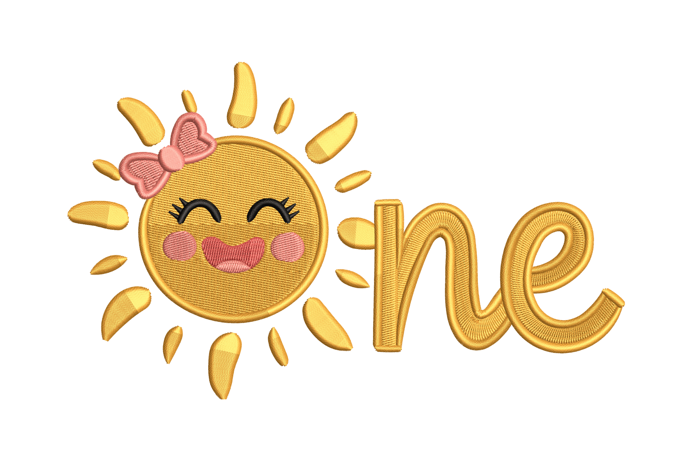 Sunshine One – First Birthday Girl Embroidery Design