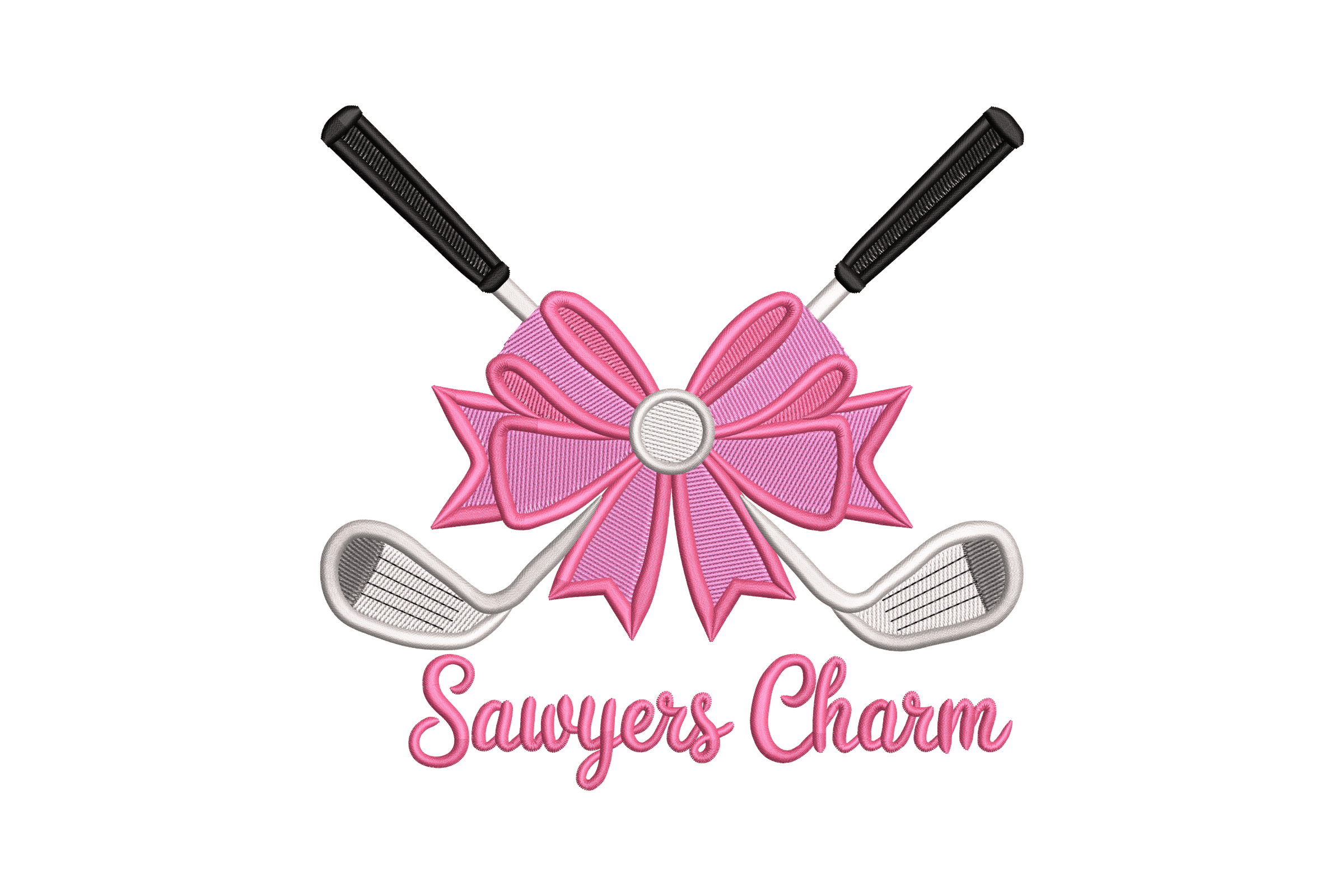 Pink Bow Golf Clubs – Machine Embroidery Design