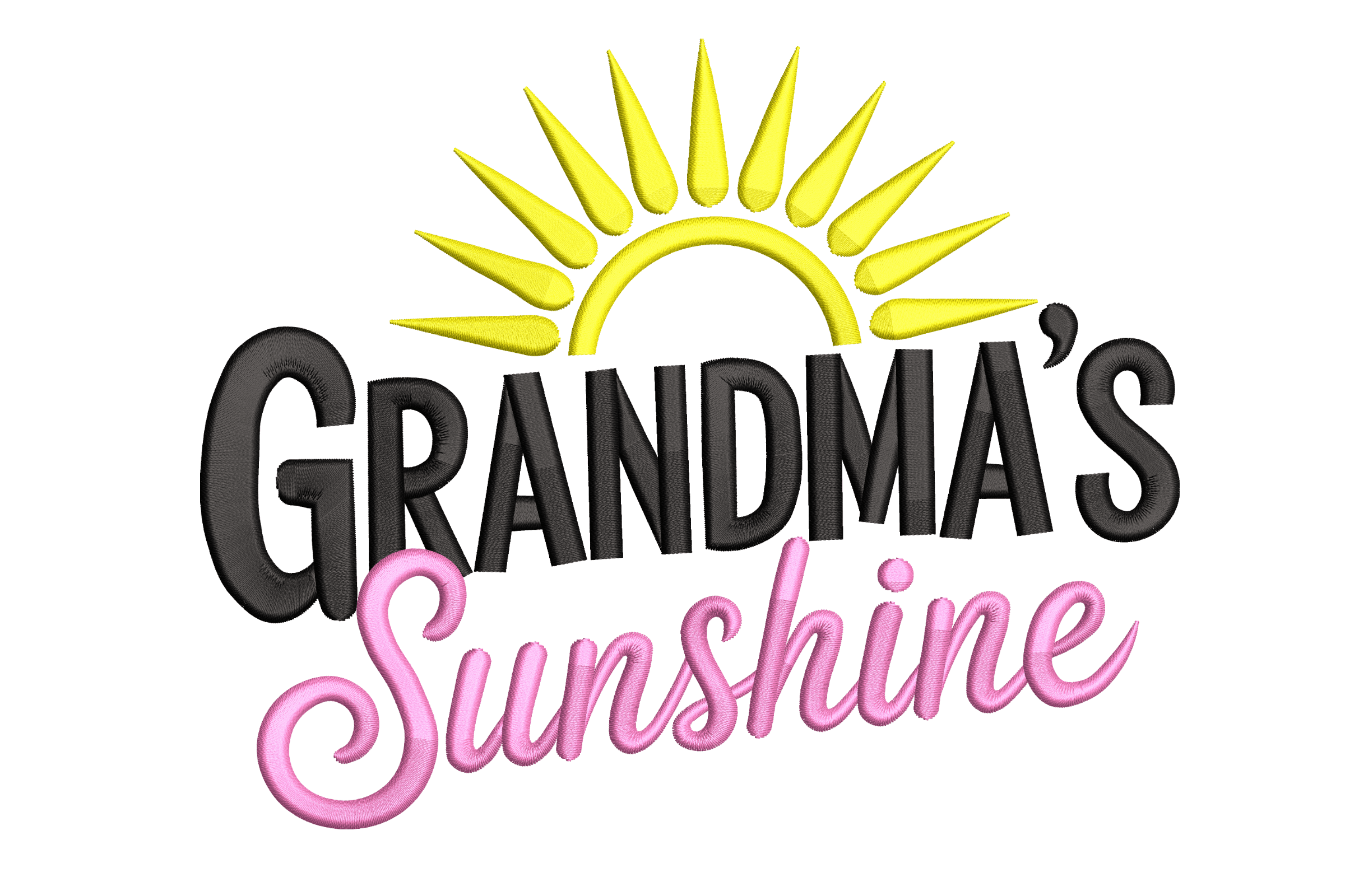Grandma’s Sunshine Embroidery Design – Cute Sunburst Machine Embroidery File