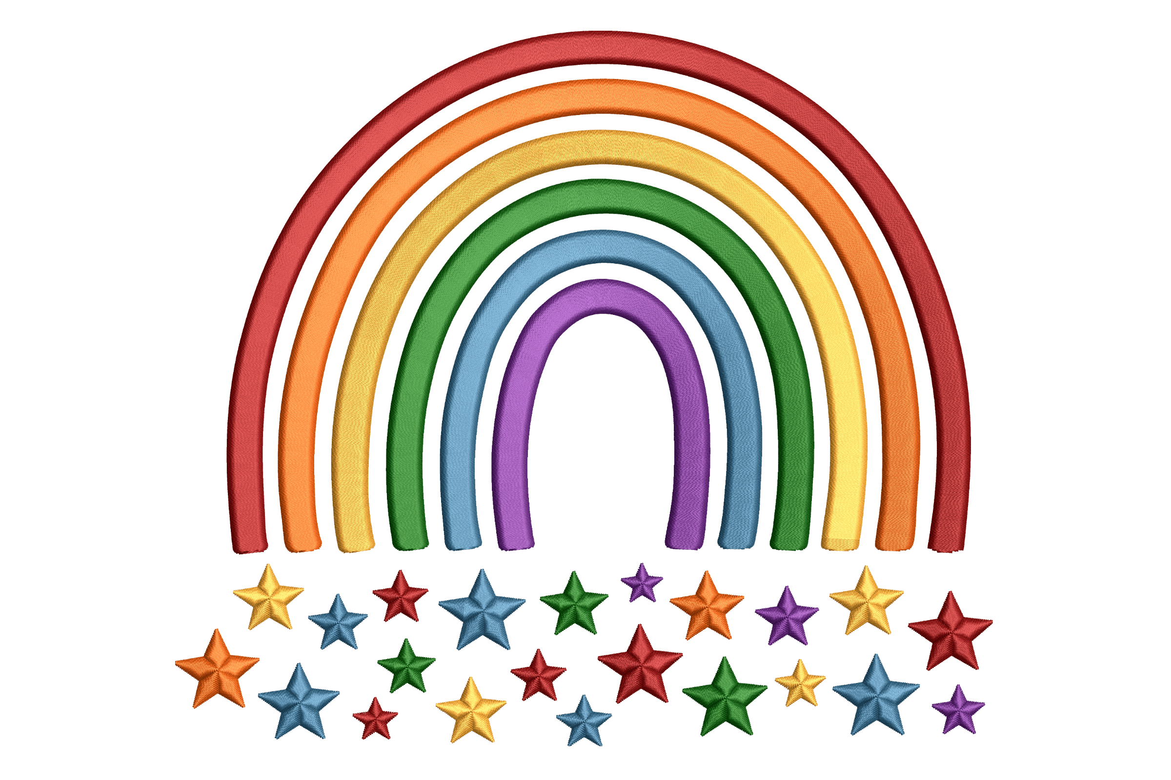 Rainbow & Stars – Colorful Kids Embroidery Design