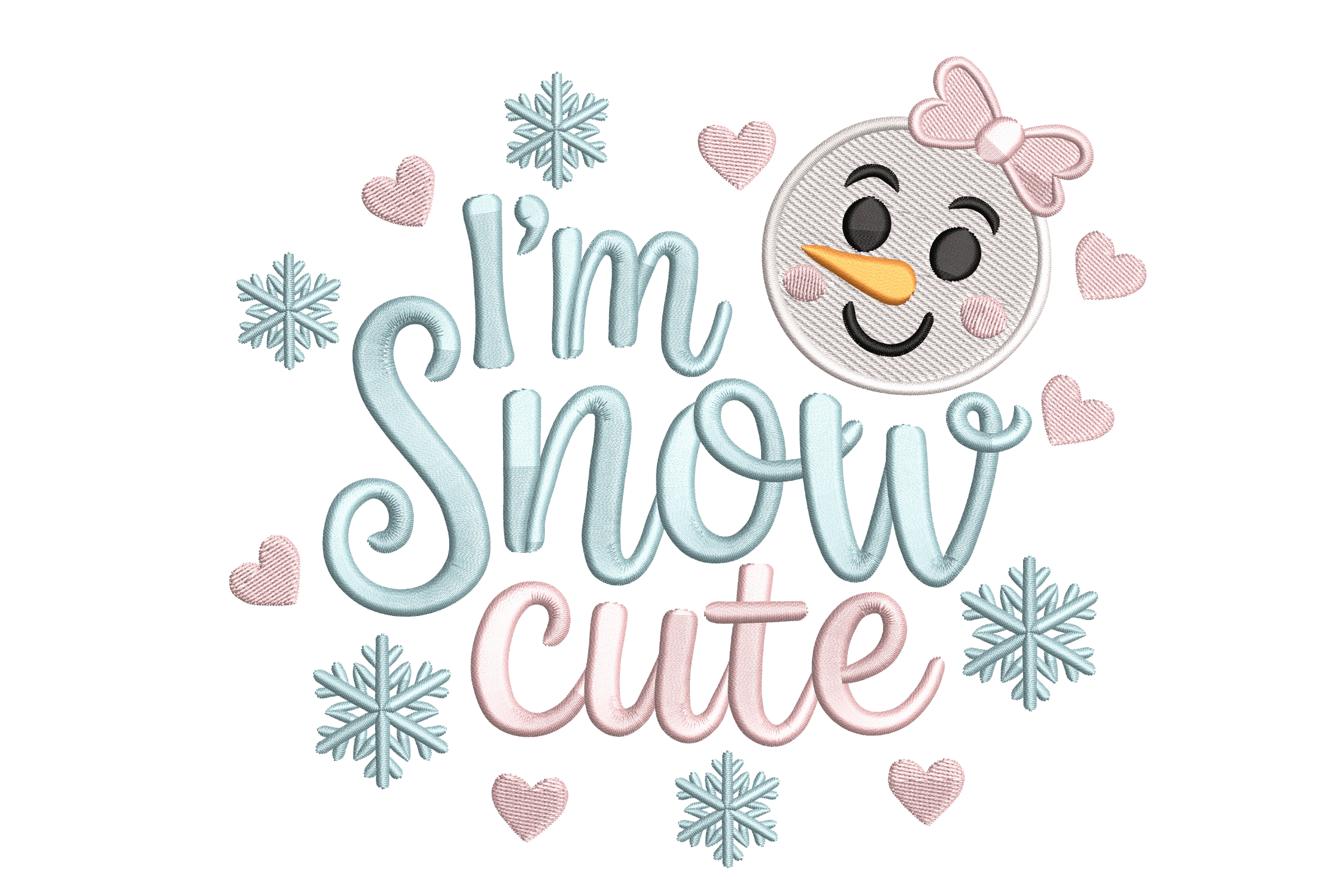 I'm Snow Cute – Pastel Winter Snowman Embroidery Design