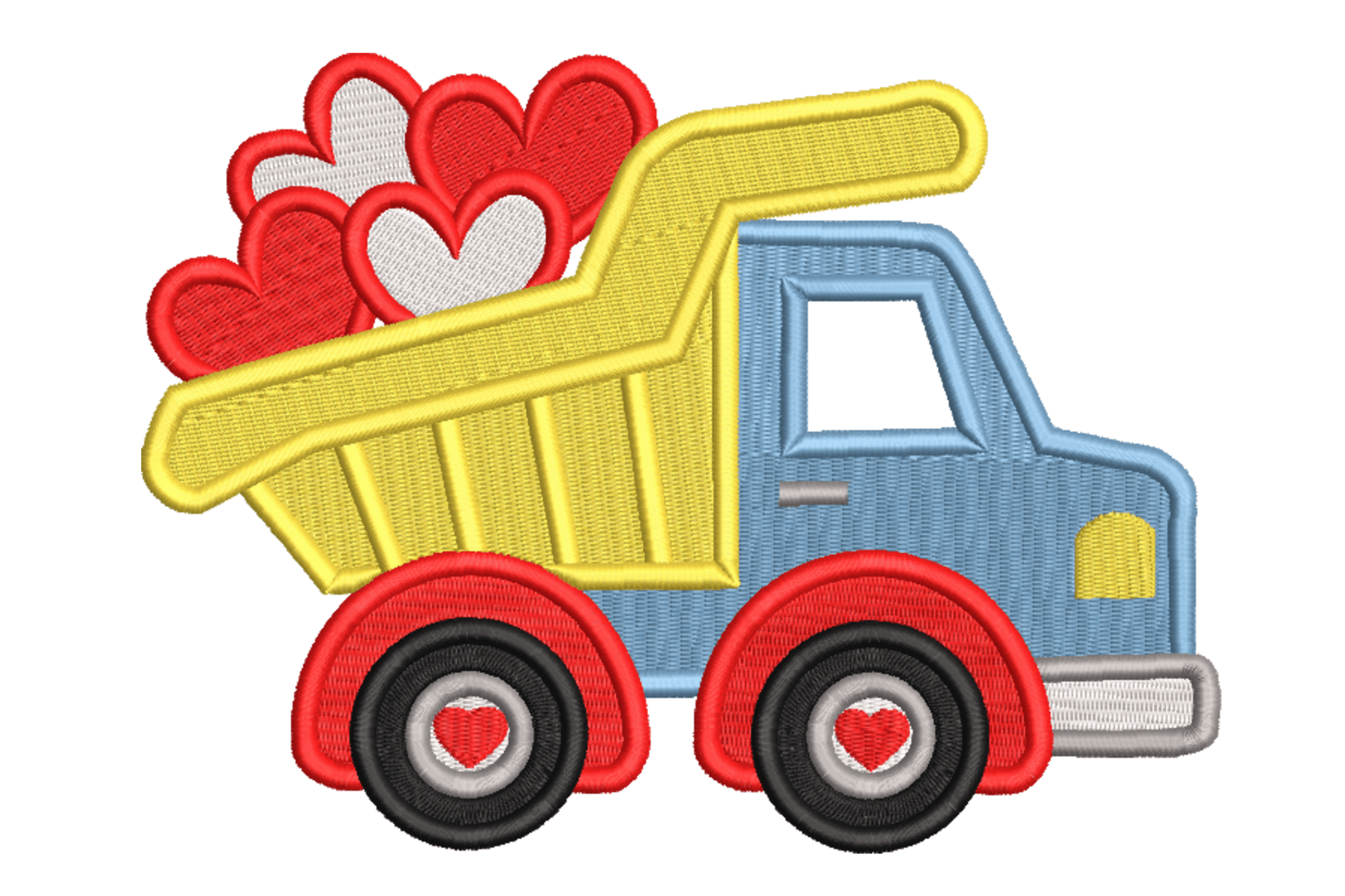 Dump Truck of Hearts – Valentine Kids Embroidery Design