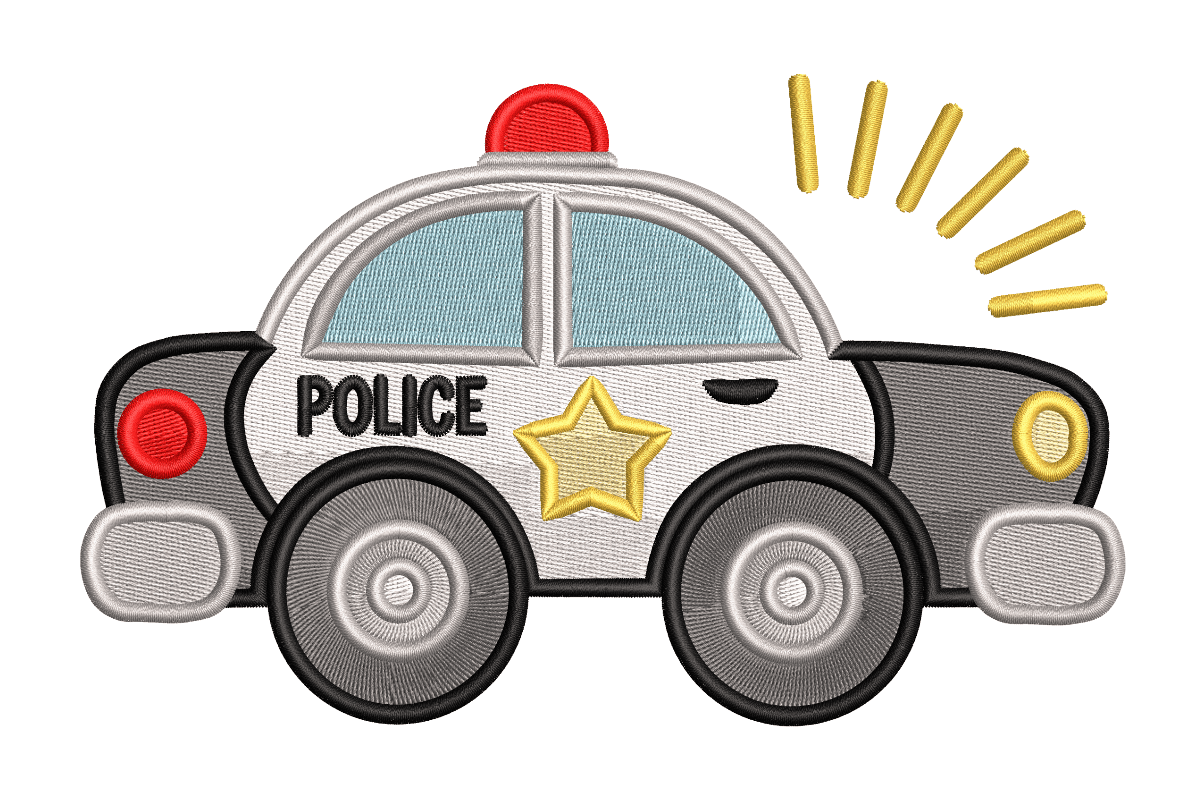 Police Car – Kids Applique Embroidery Design