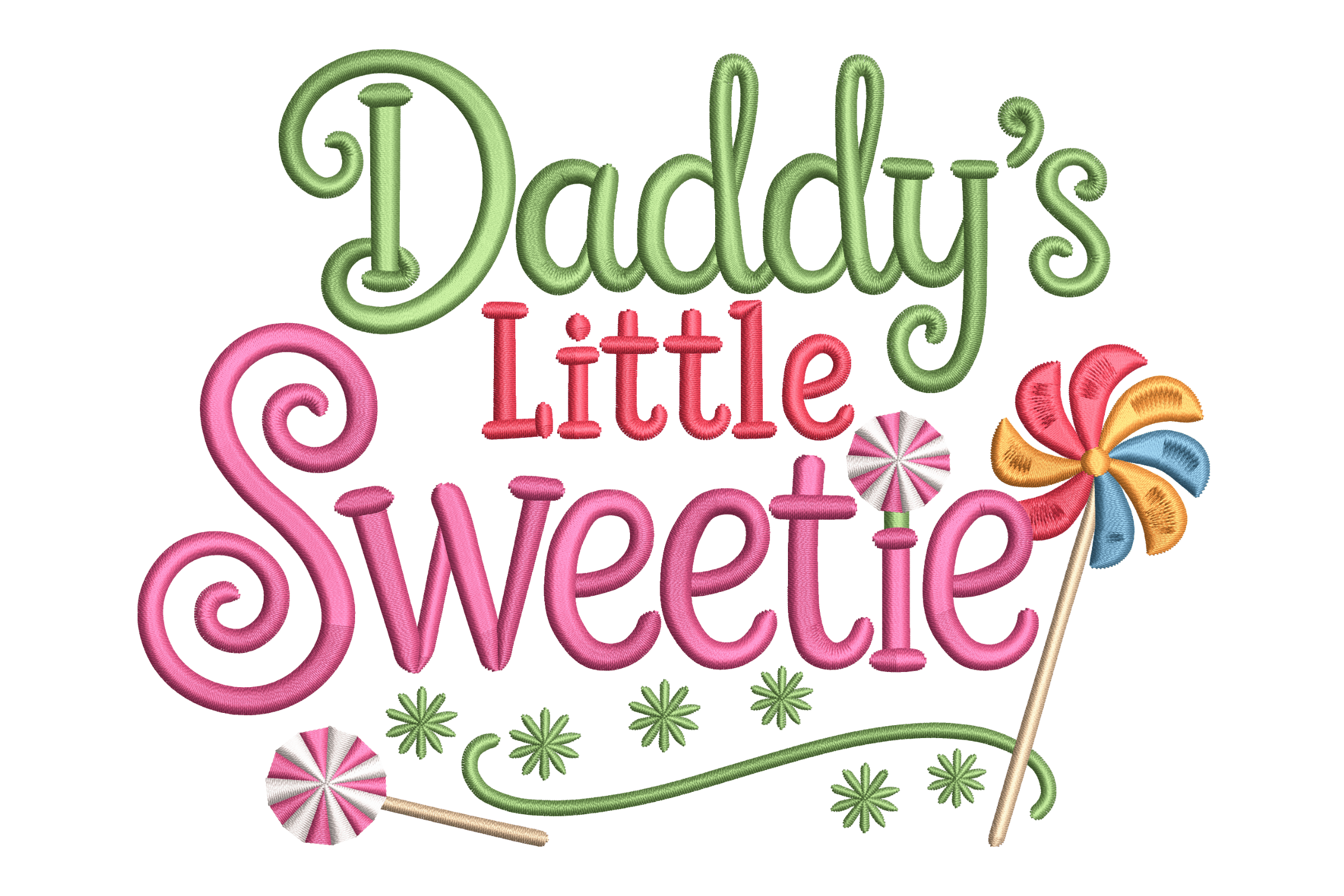 Daddy’s Little Sweetie Embroidery – Cute Candy Design