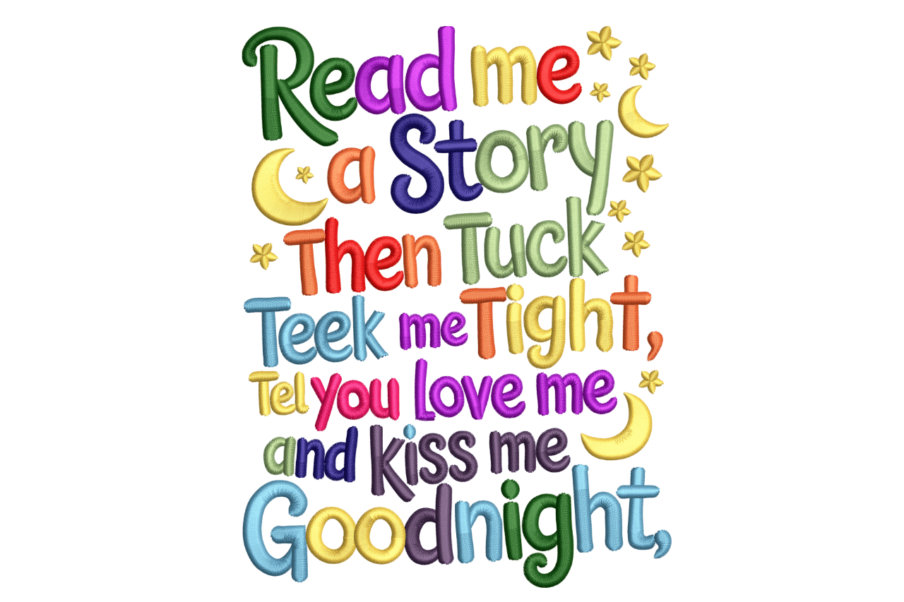 Read Me a Story – Kids Multicolor Bedtime Embroidery