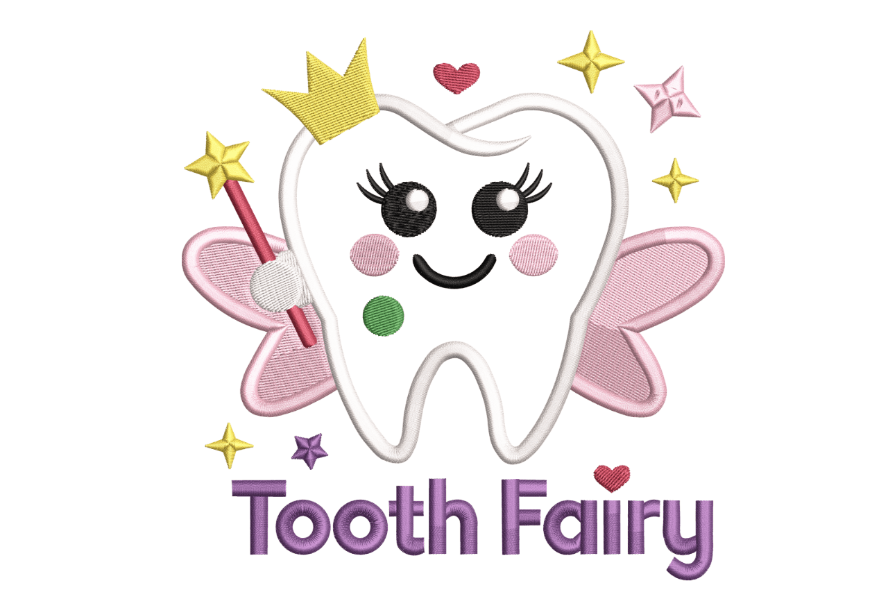 Tooth Fairy – Cute Kids Embroidery Design