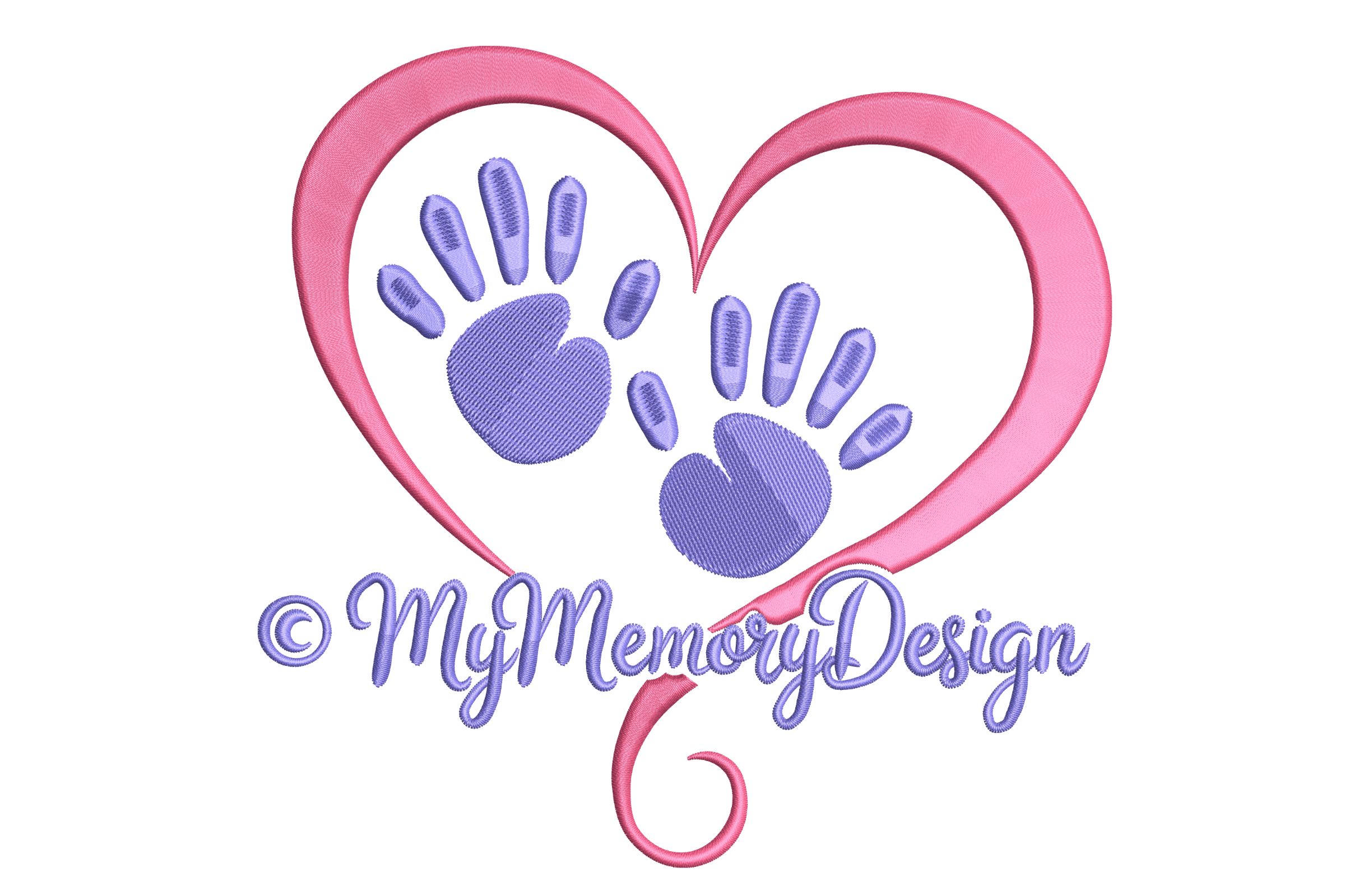 Heart Handprint Love – Kids Keepsake Embroidery Design