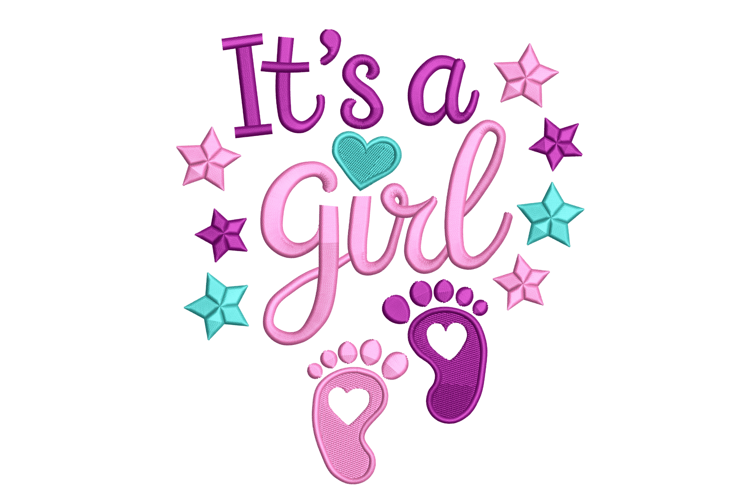 It’s a Girl Footprints – Baby Shower Embroidery Design