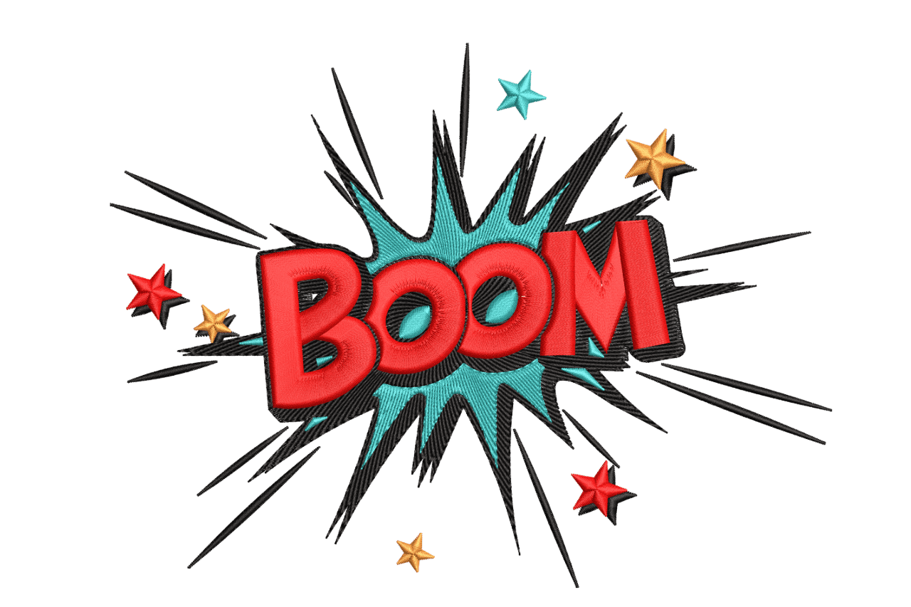 BOOM Comic Pop Art – Fun Kids Embroidery Design