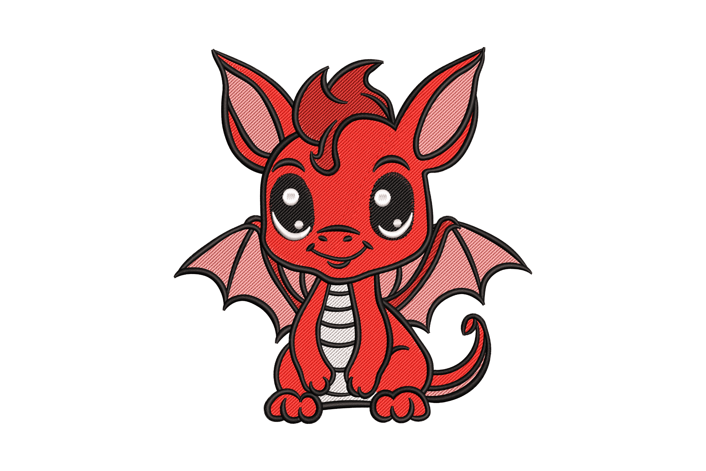 Cute Red Dragon – Fantasy Baby Creature Embroidery Design