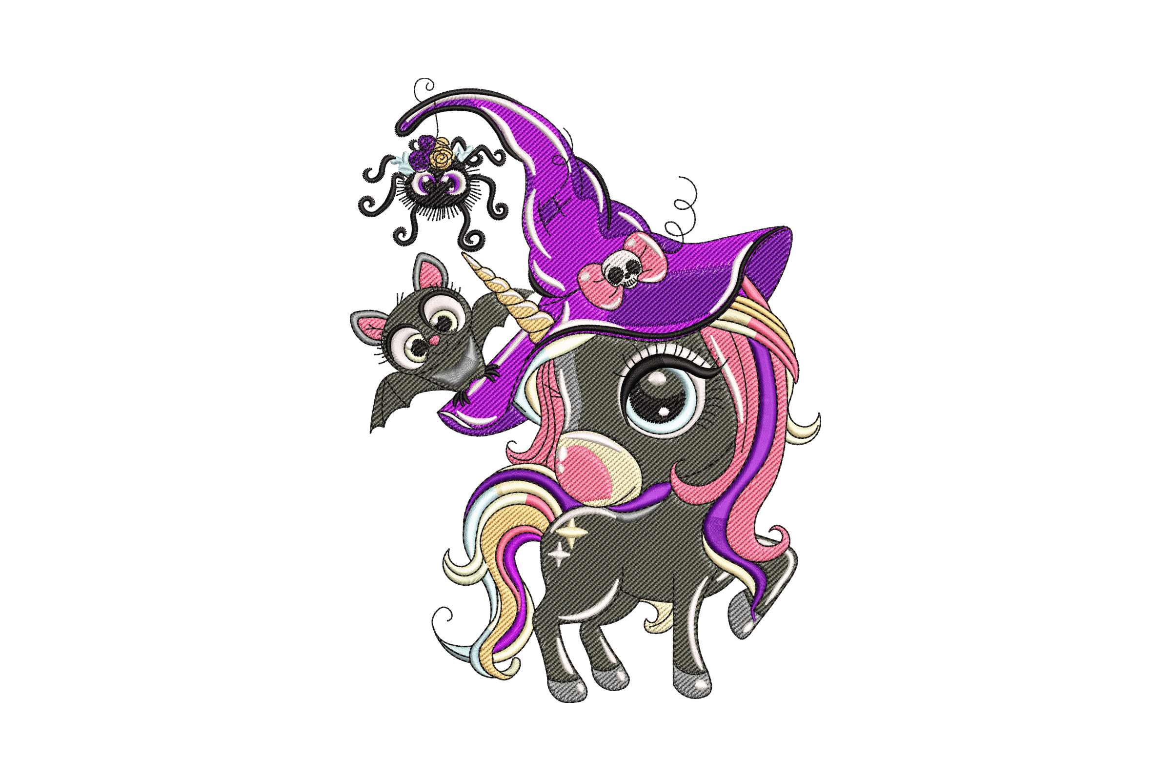Halloween Unicorn Witch – Magical Fantasy Embroidery  Design