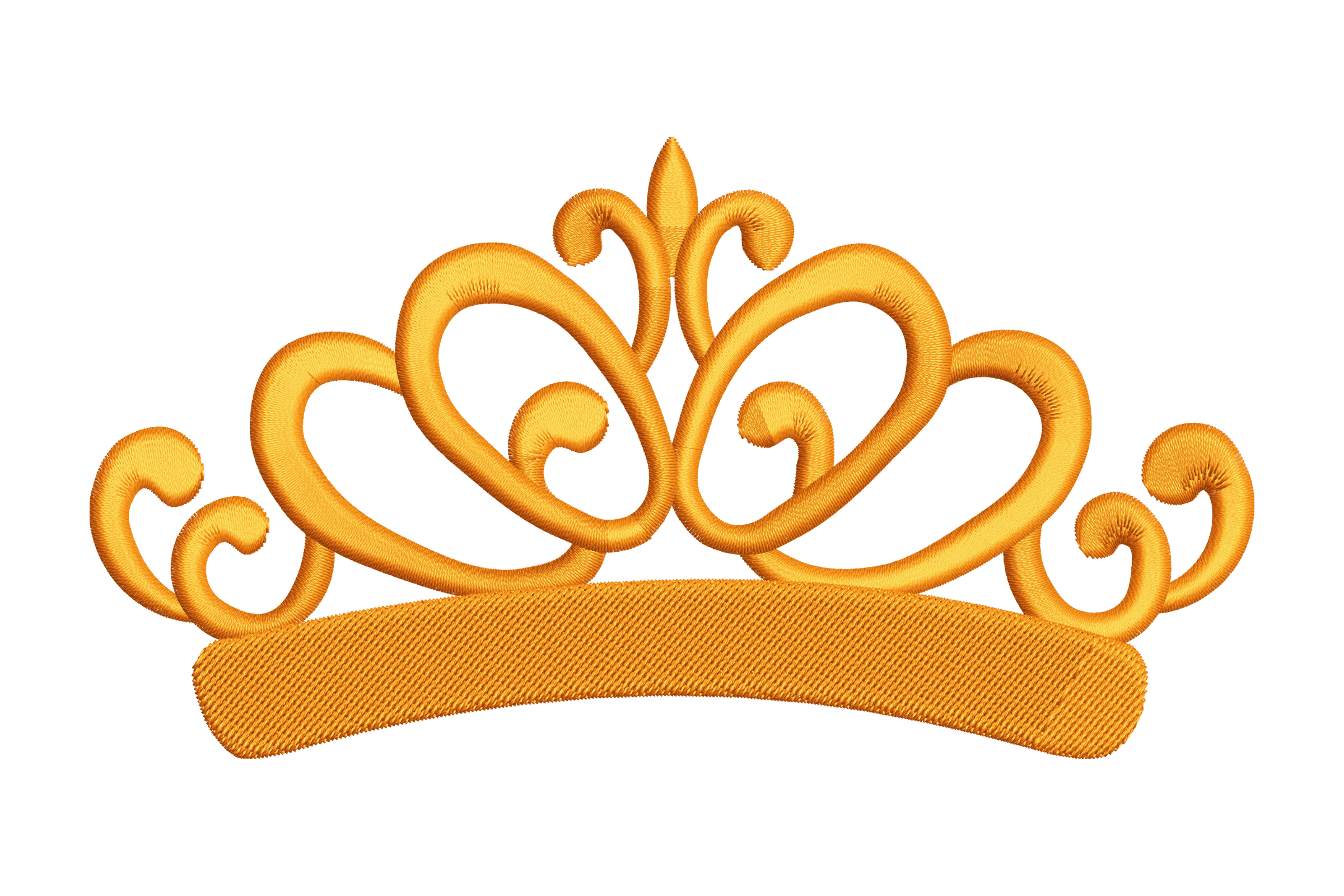 Princess Tiara – Elegant Gold Embroidery Design