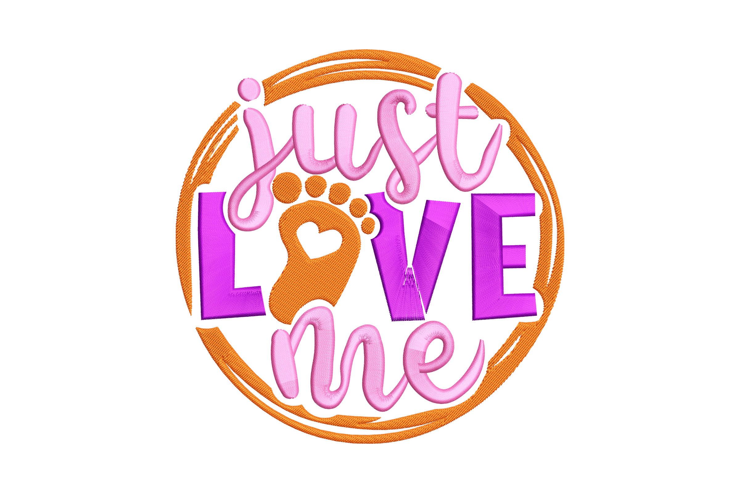 Just Love Me Baby Badge – Cute Footprint Embroidery Design