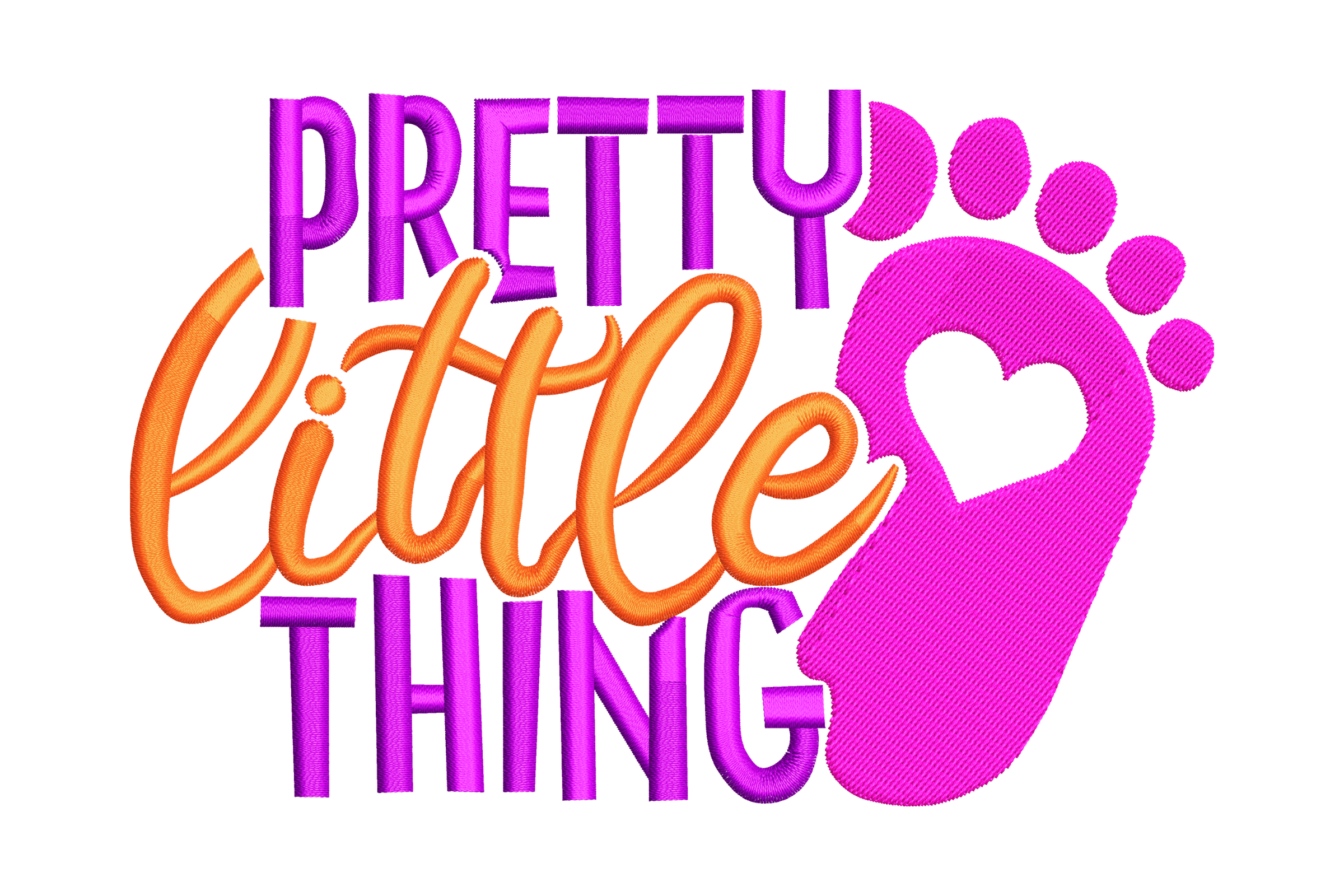 Pretty Little Thing – Cute Baby Footprint Embroidery Design