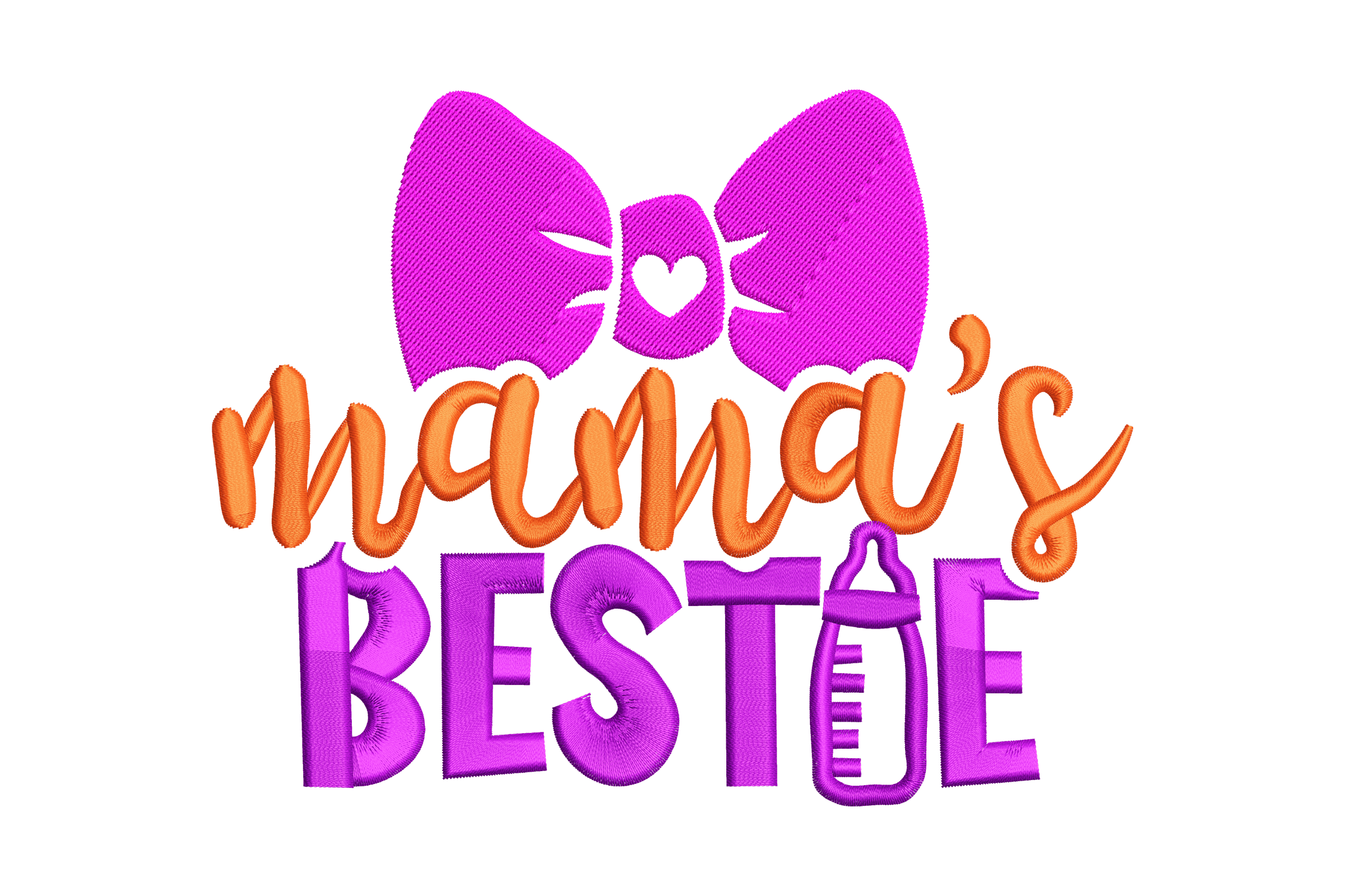 Mama’s Bestie – Cute Bow & Bottle Baby Embroidery Design