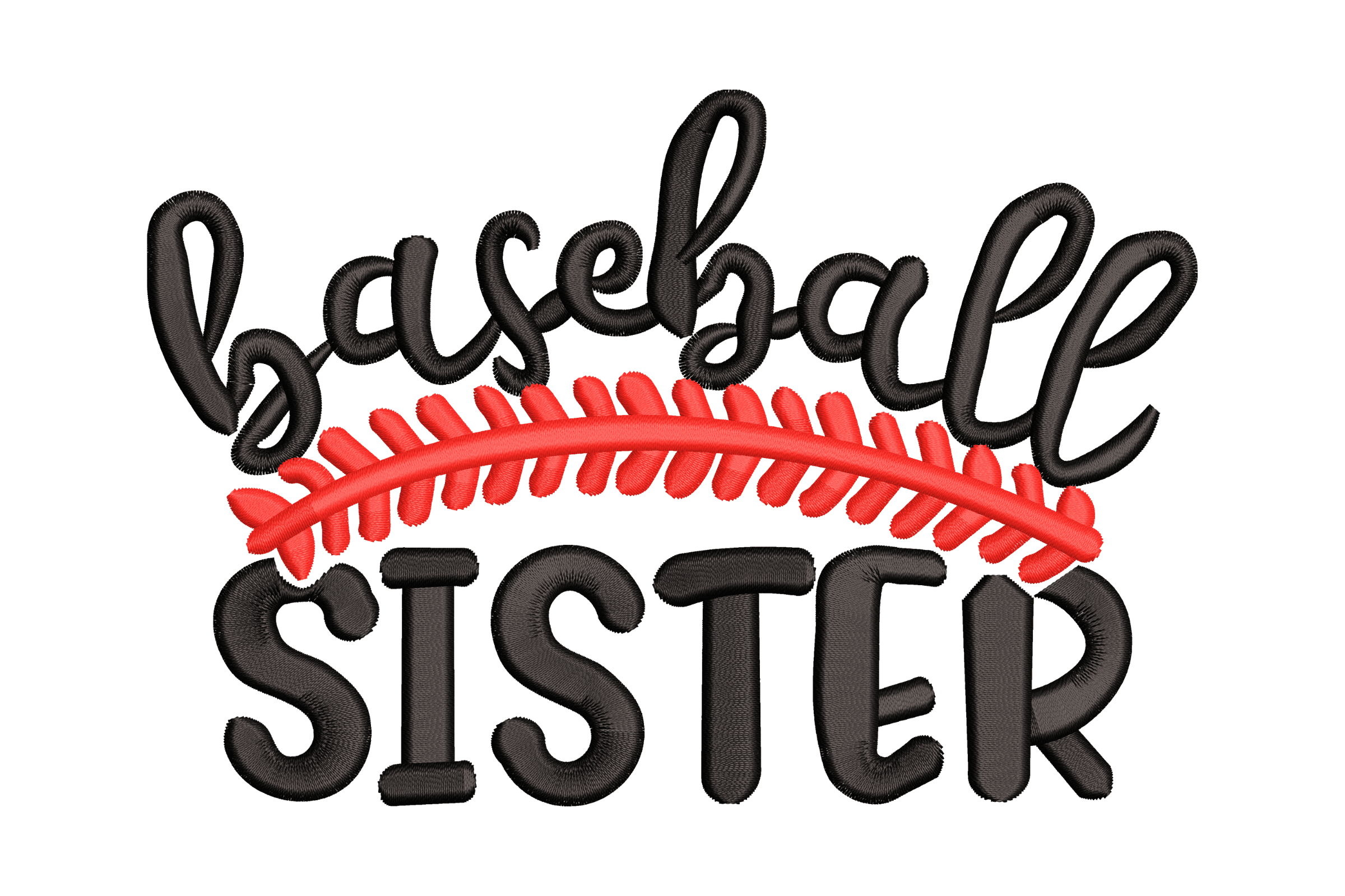 Baseball Sister – Sports Sibling Embroidery  Design