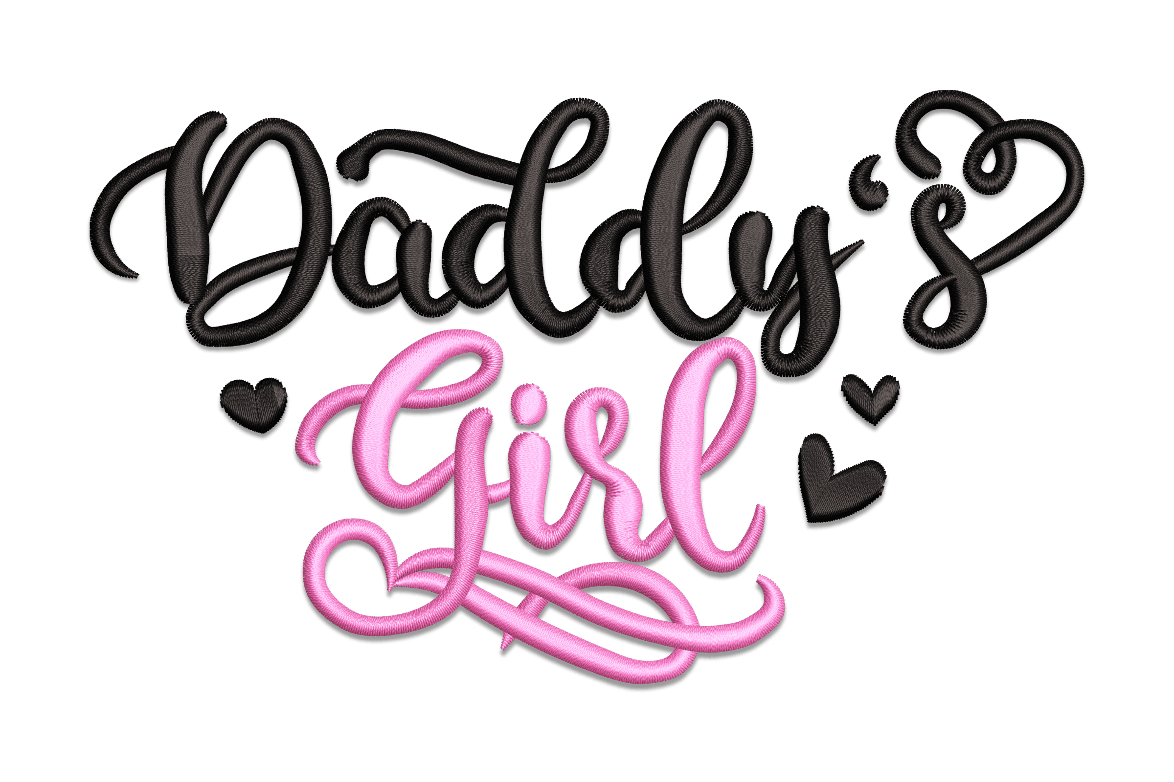 Daddy’s Girl – Sweet Script Heart Embroidery Design