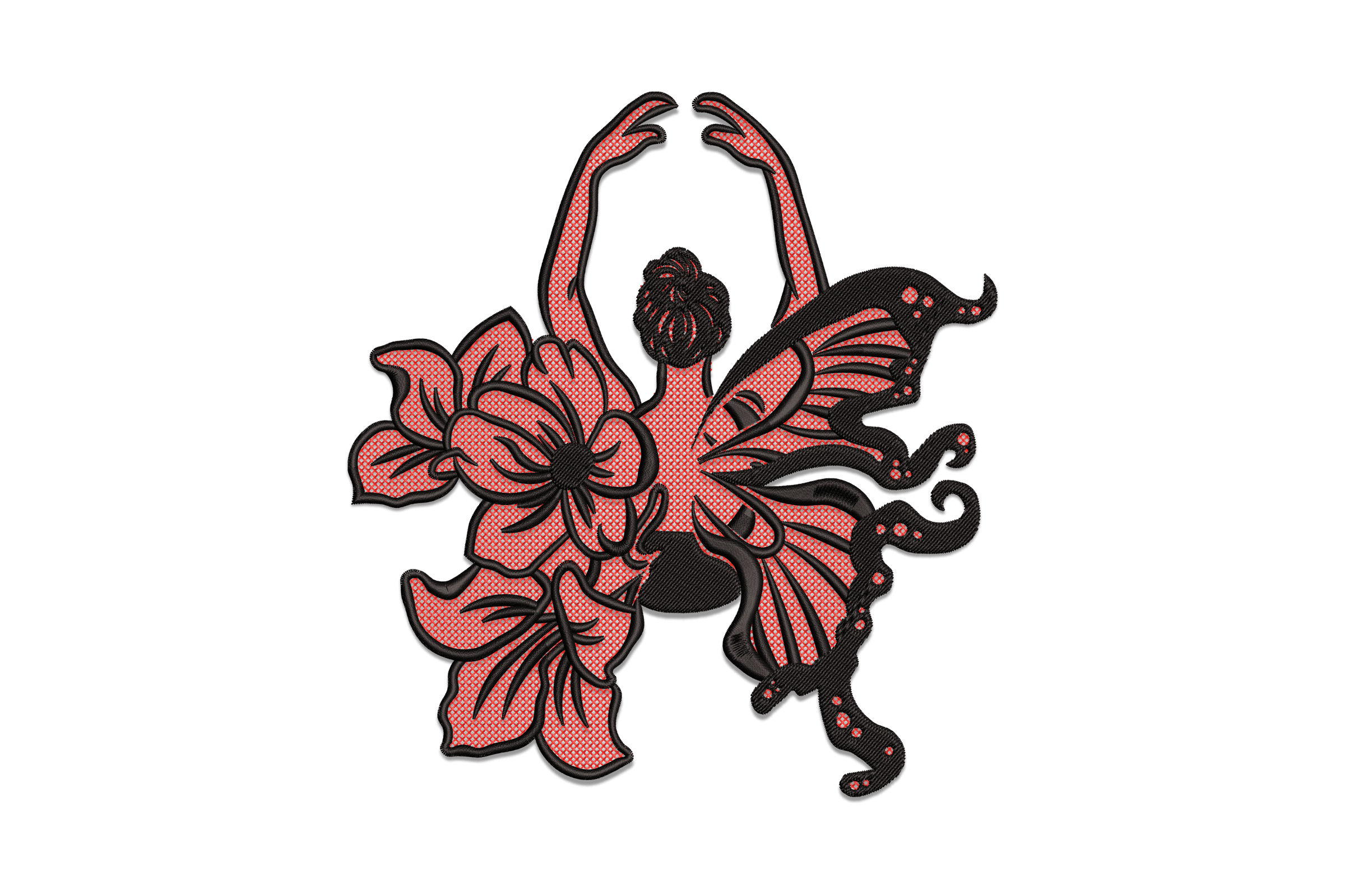 Ballerina Flower Fairy – Graceful Butterfly Embroidery  Design