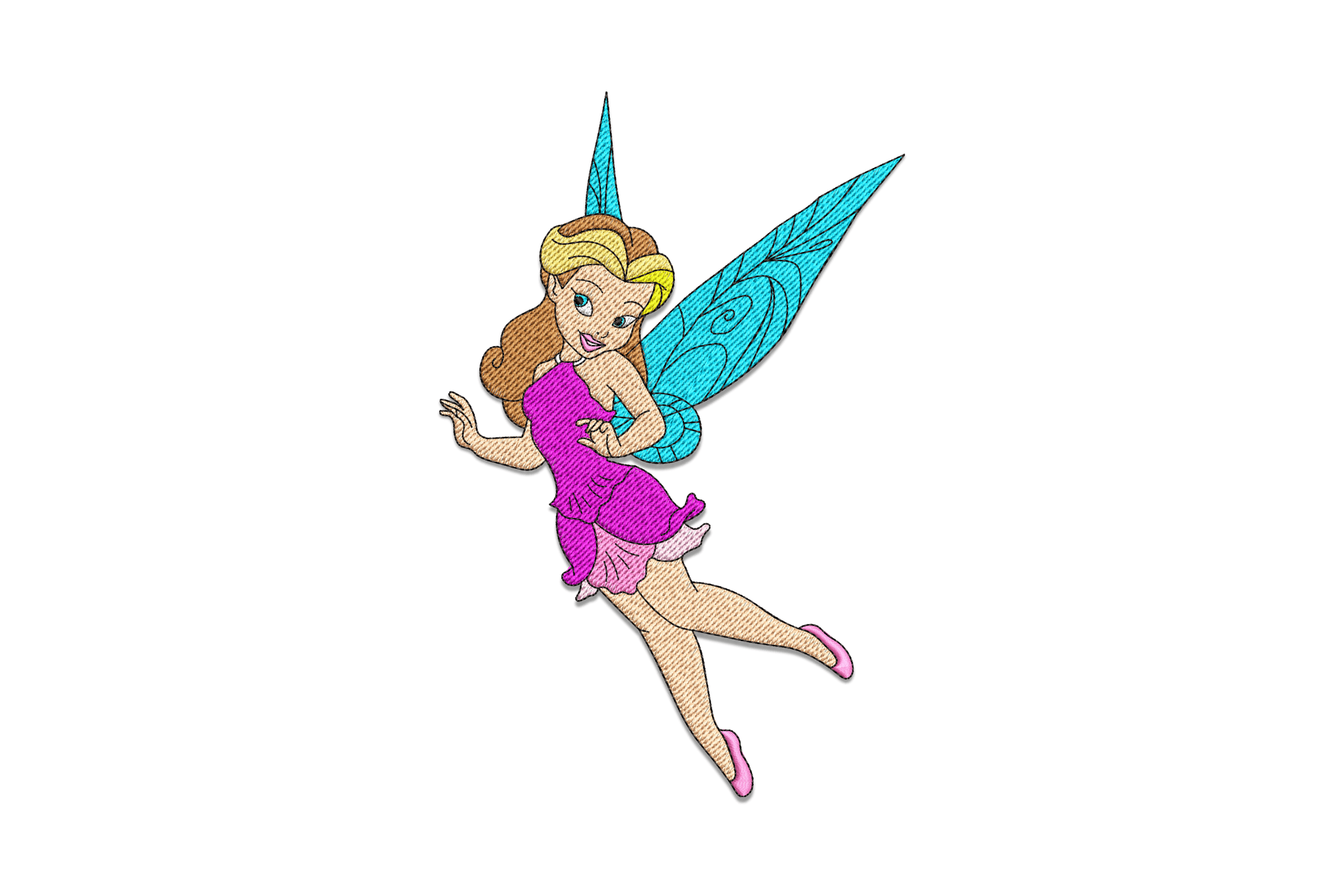 Blue-Winged Fairy Girl – Bright Fantasy Embroidery Design