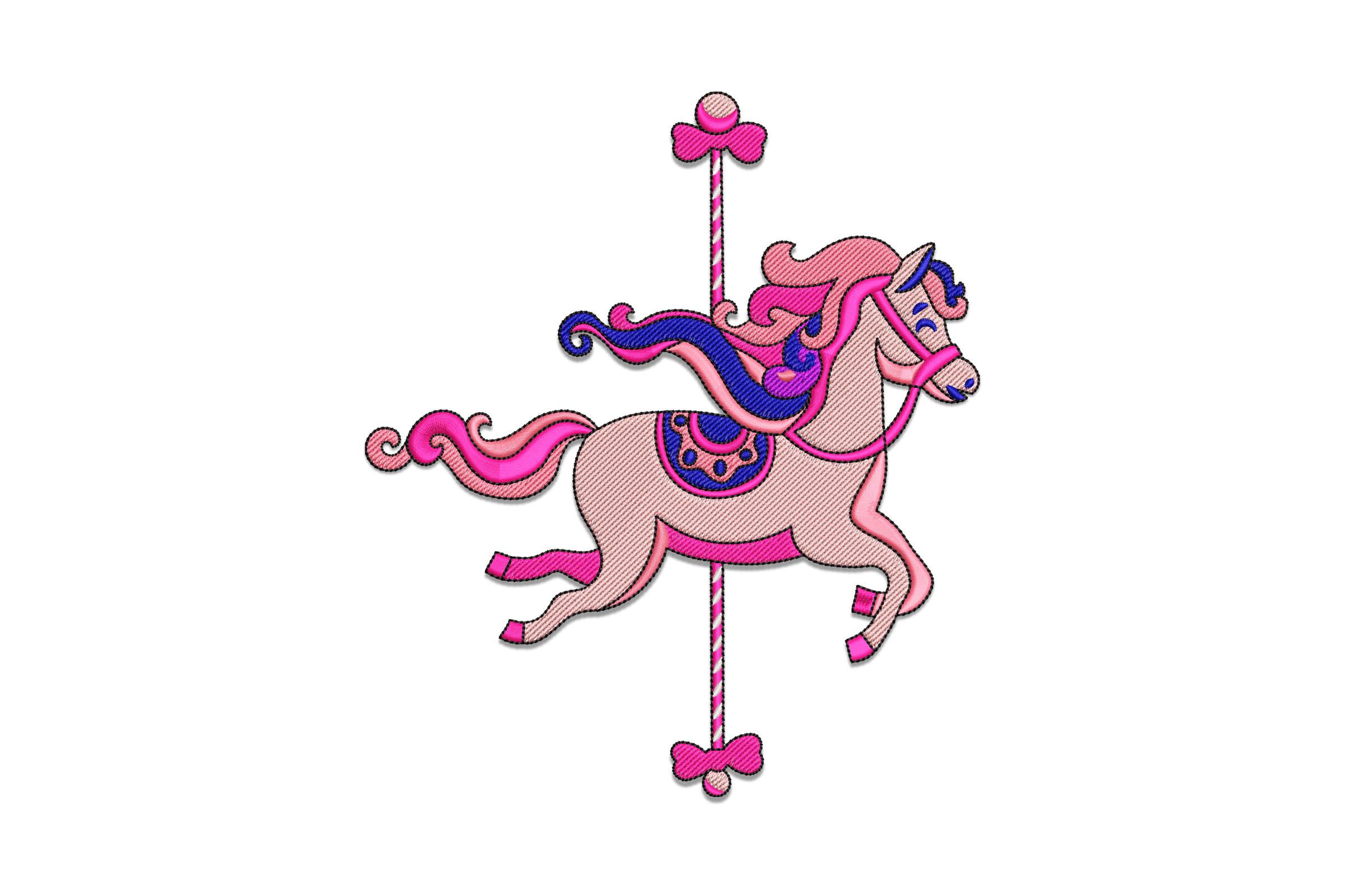 Carousel Horse – Cute Pink Party Embroidery Design
