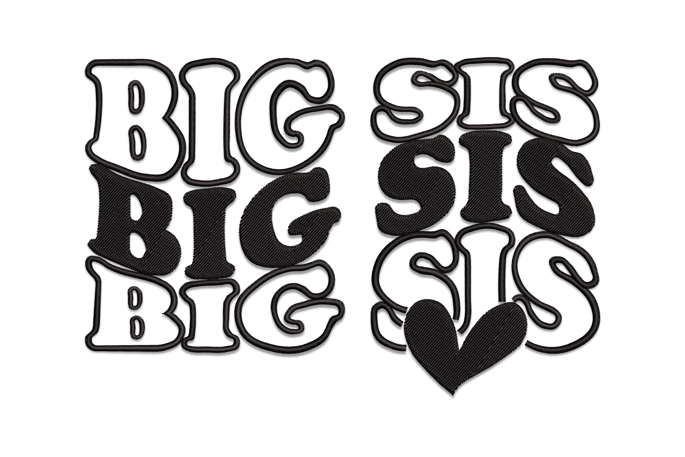 Big Sis – Groovy Lettering Kids Embroidery Design