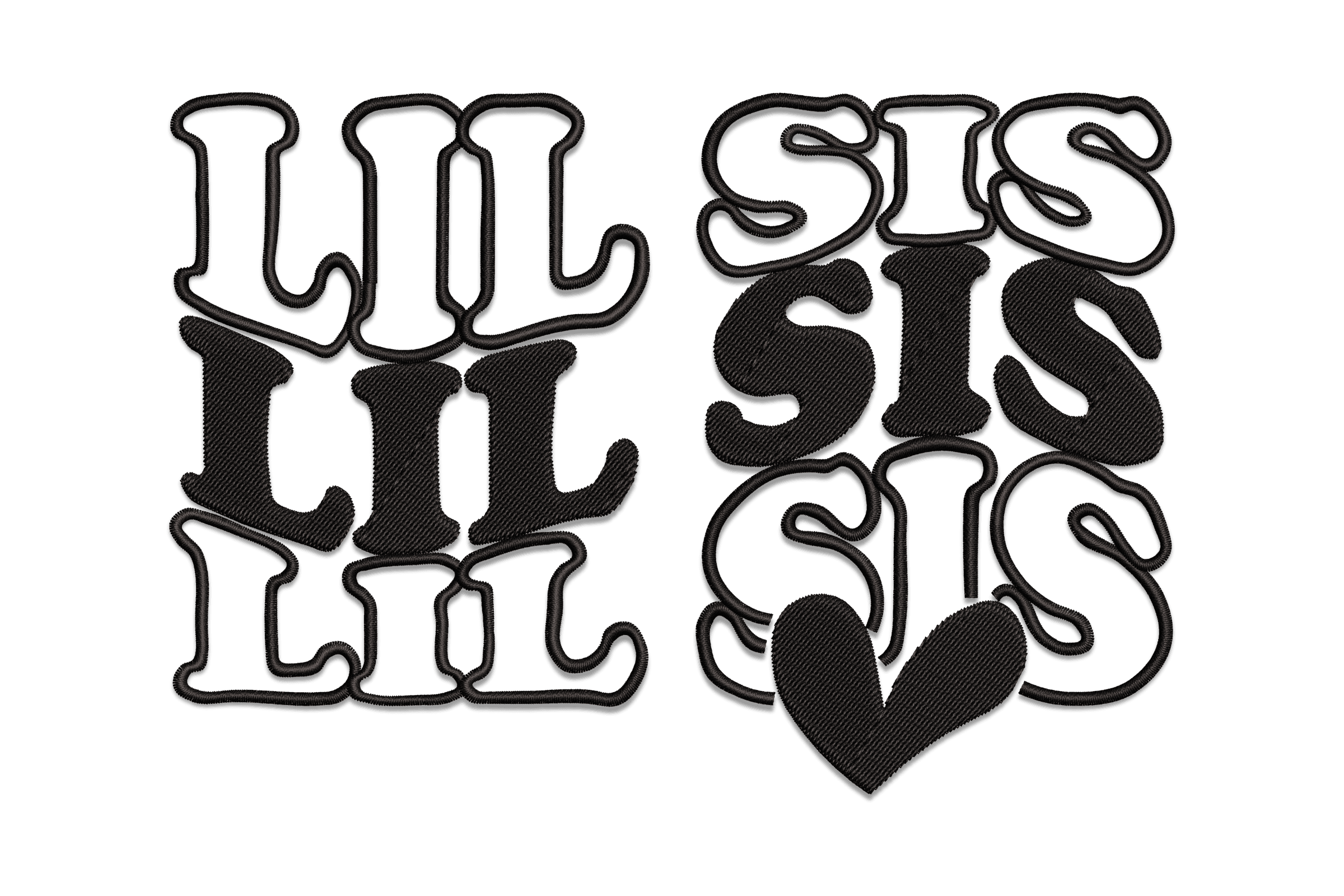 Lil Sis – Groovy Sibling Lettering Embroidery Design