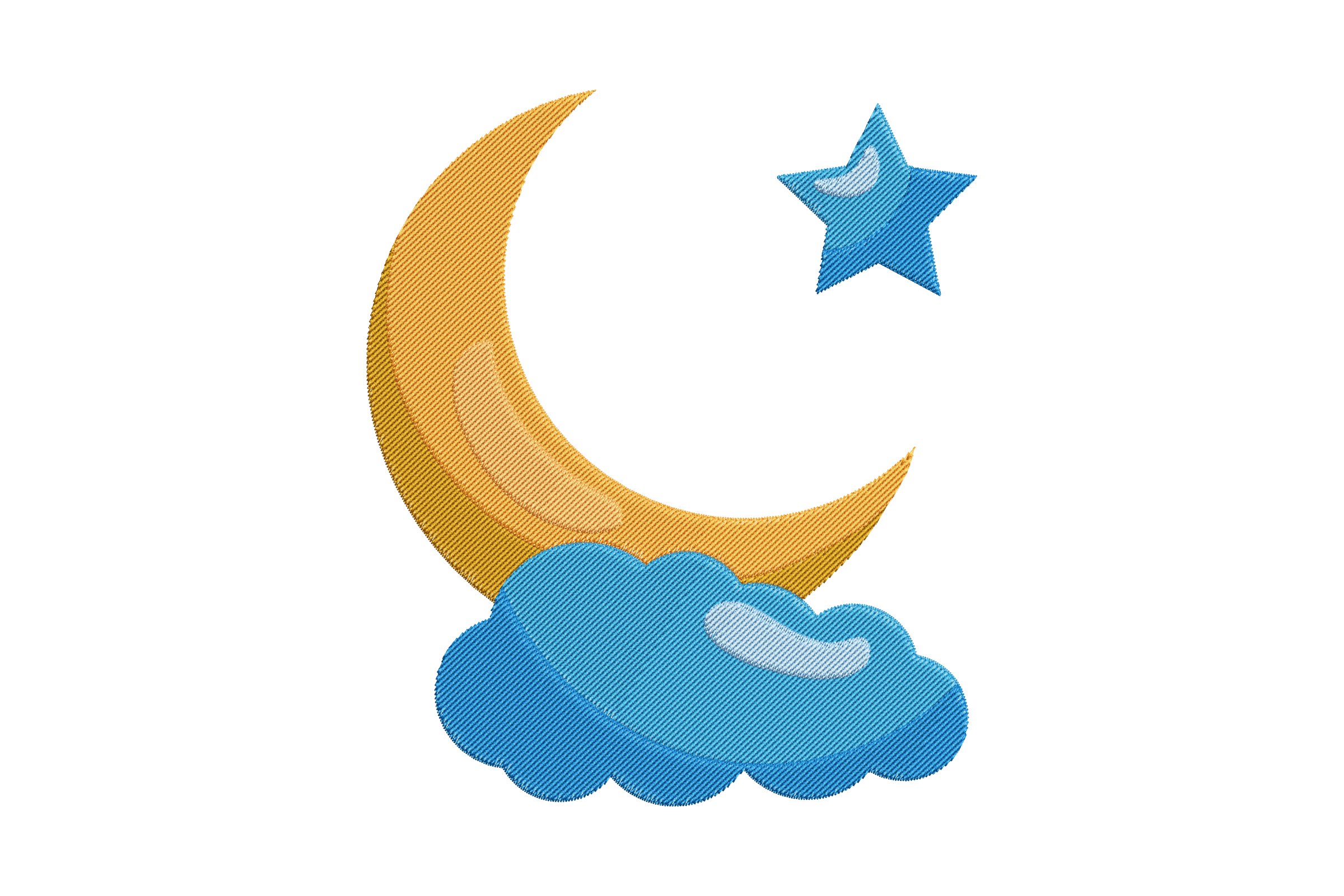 Crescent Moon & Star – Sleepy Sky Embroidery Design