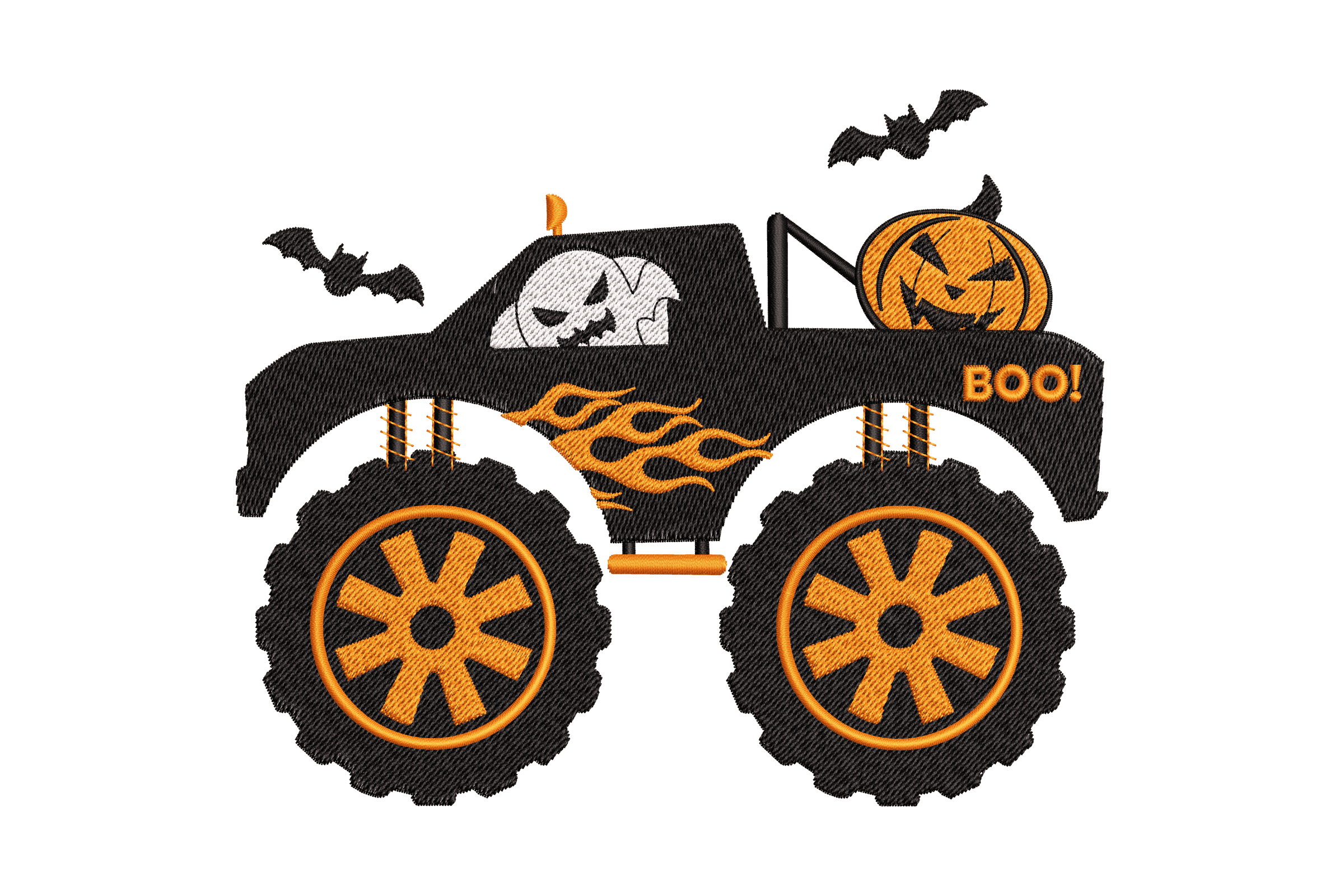 Halloween Monster Truck BOO! – Kids Embroidery  Design
