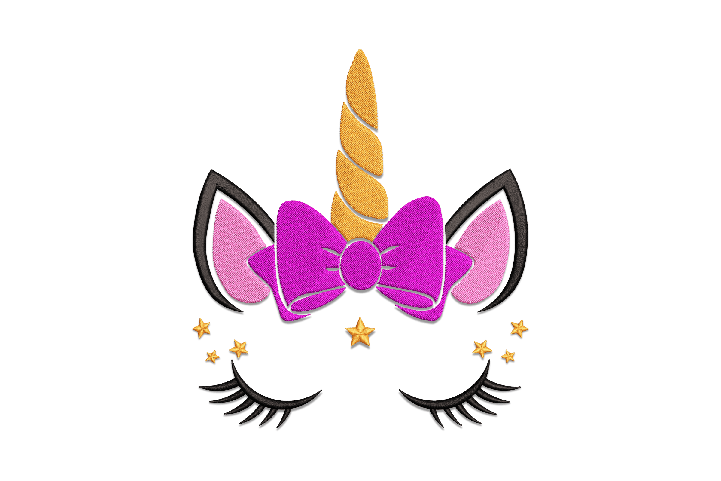 Unicorn Bow Face – Magical Girl Embroidery Design