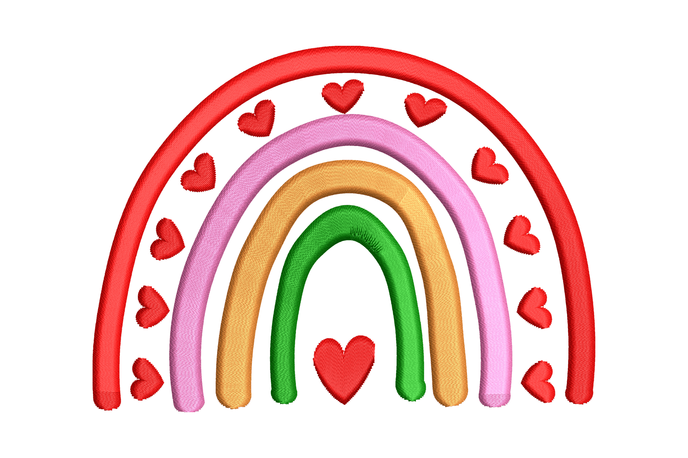 Rainbow Hearts – Colorful Kids Embroidery Design