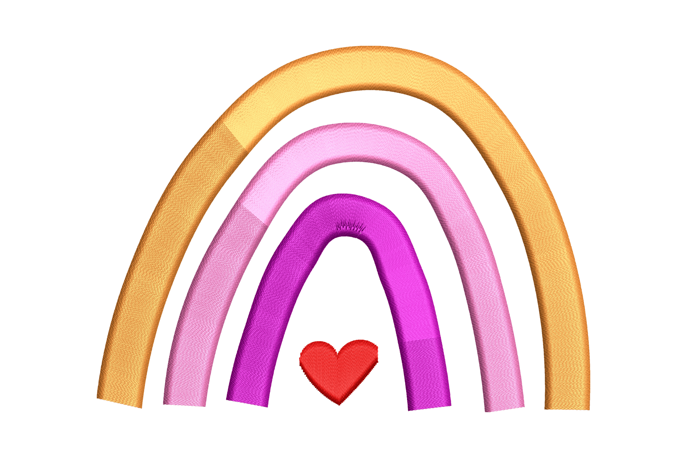 Pastel Rainbow Heart – Cute Kids Embroidery Design