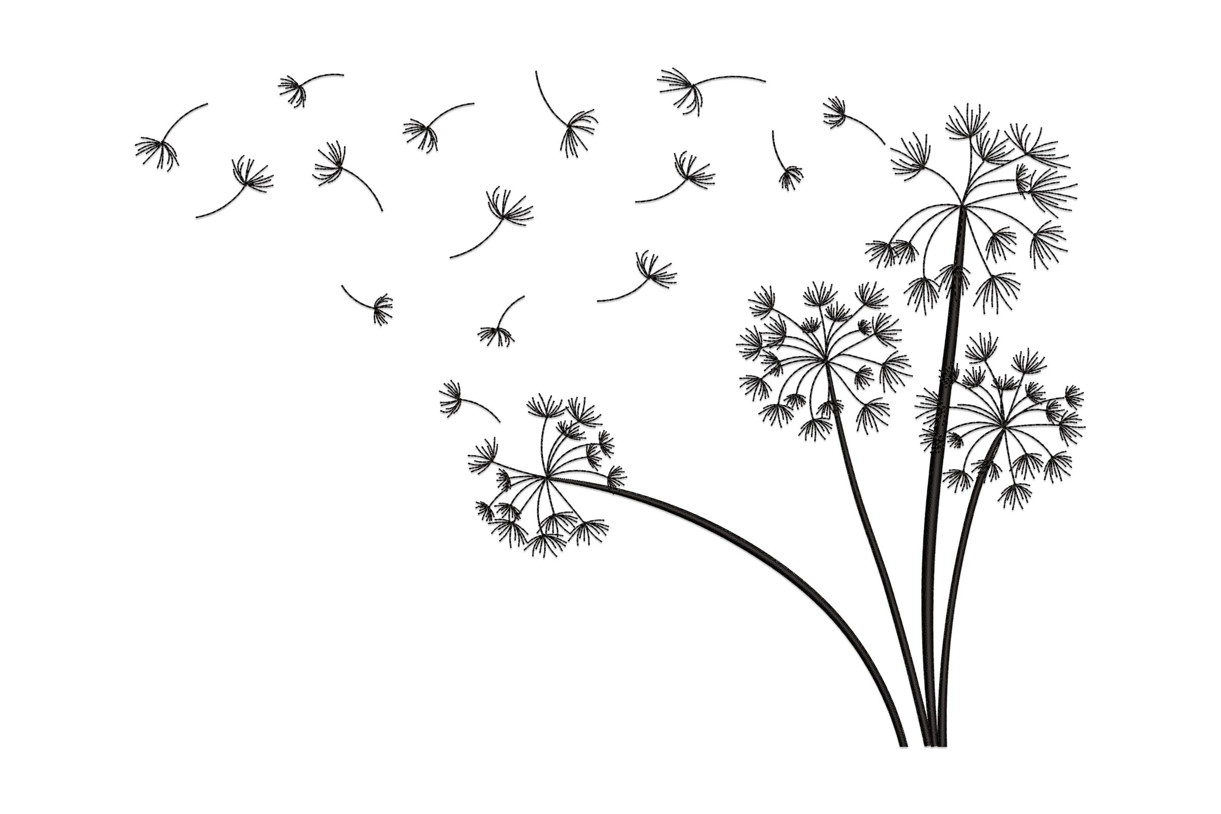 Minimalist Dandelion Seeds – Modern Botanical Embroidery  Design
