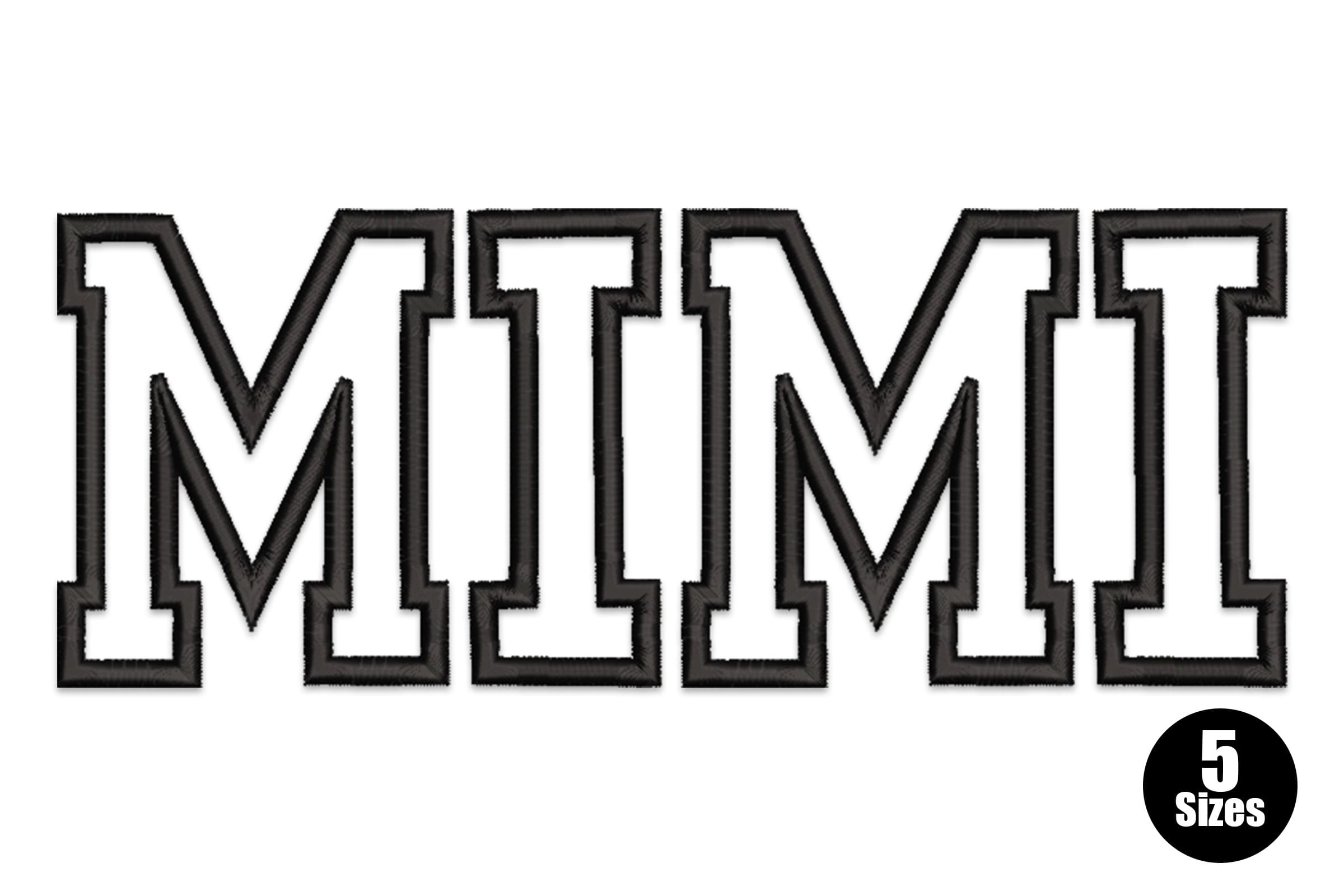 MIMI Varsity Letters – Applique Embroidery  Design