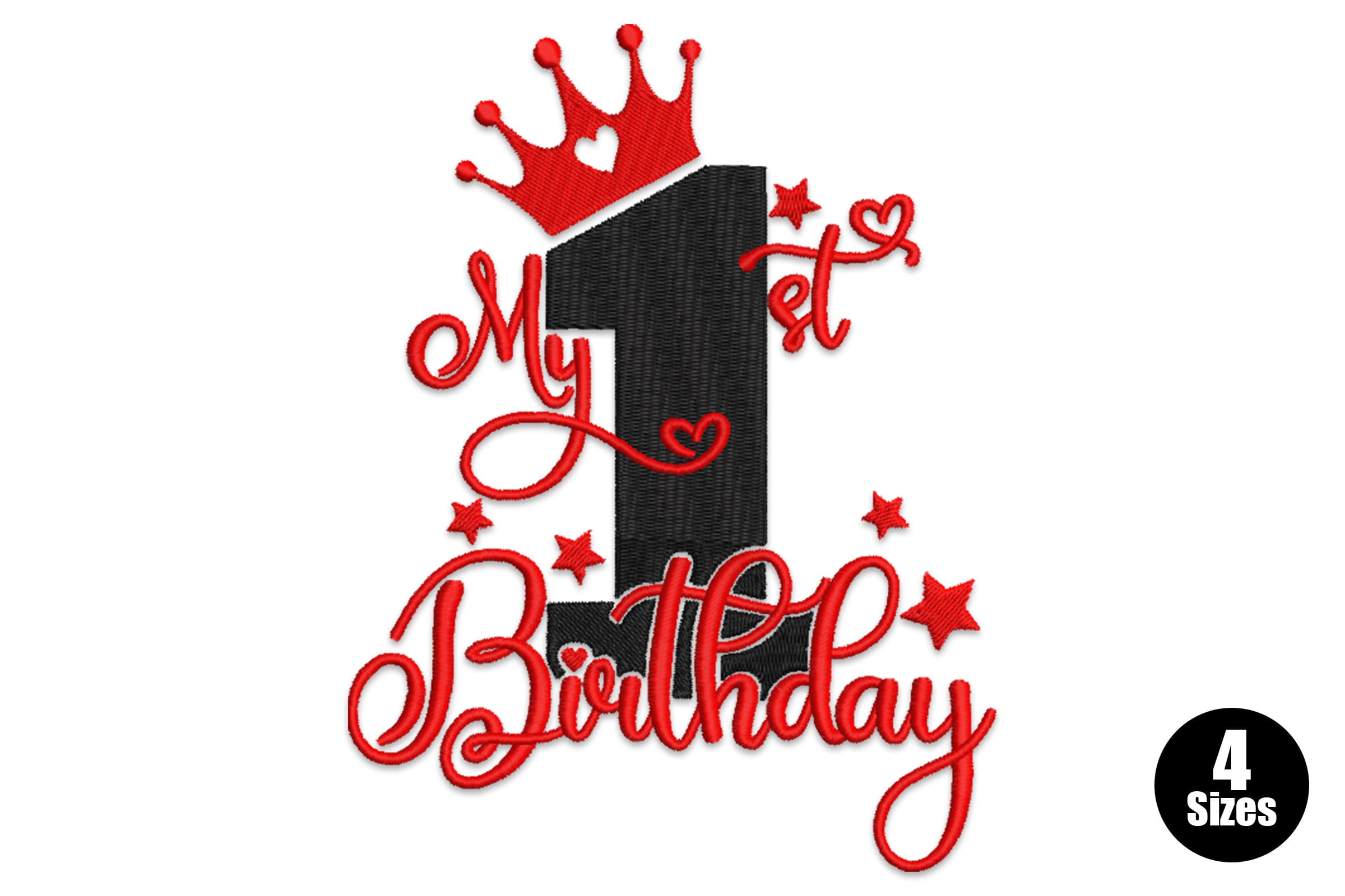 My 1st Birthday Crown – Cute Princess Embroidery Design