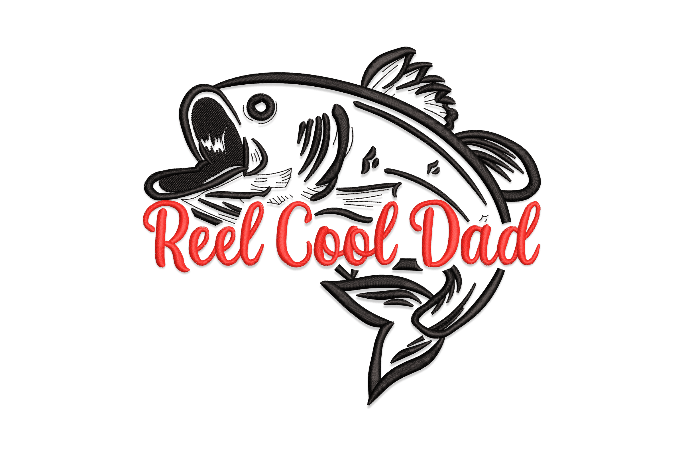 Reel Cool Dad – Large Fish Father’s Day Embroidery  Design