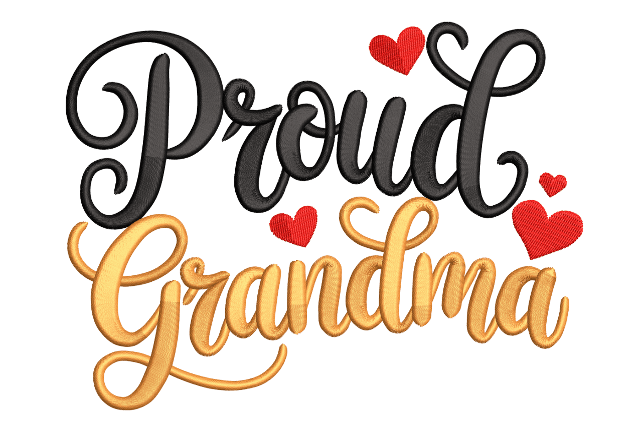 Proud Grandma – Sweet Script Embroidery Design