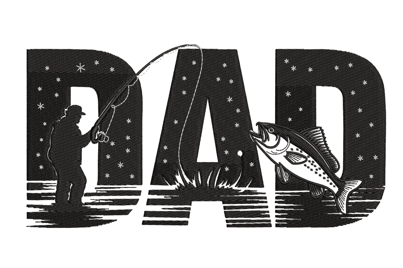 Fishing Dad – Masculine Father’s Day Embroidery Design