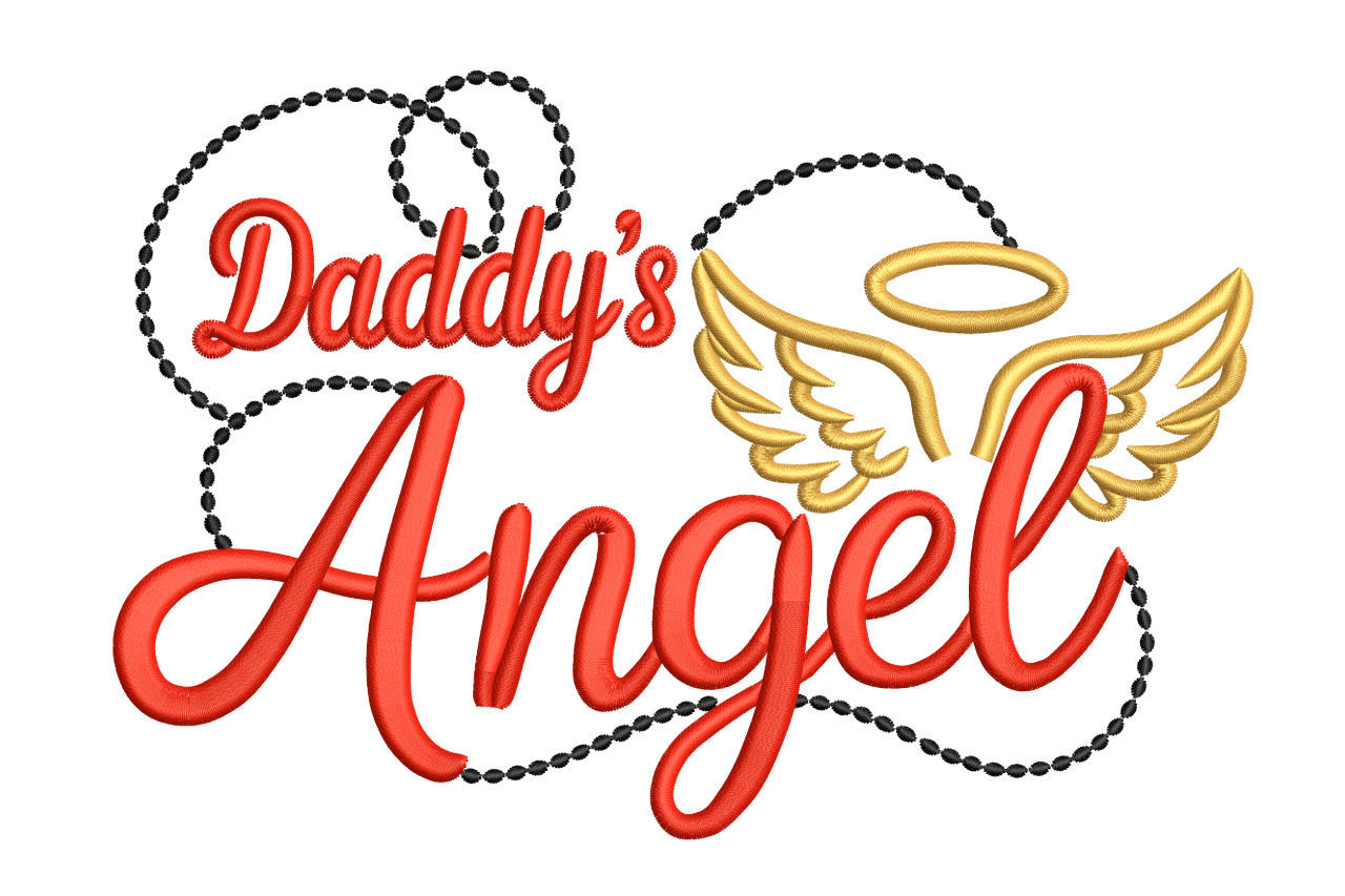 Daddy’s Angel – Wing & Halo Machine Embroidery Design